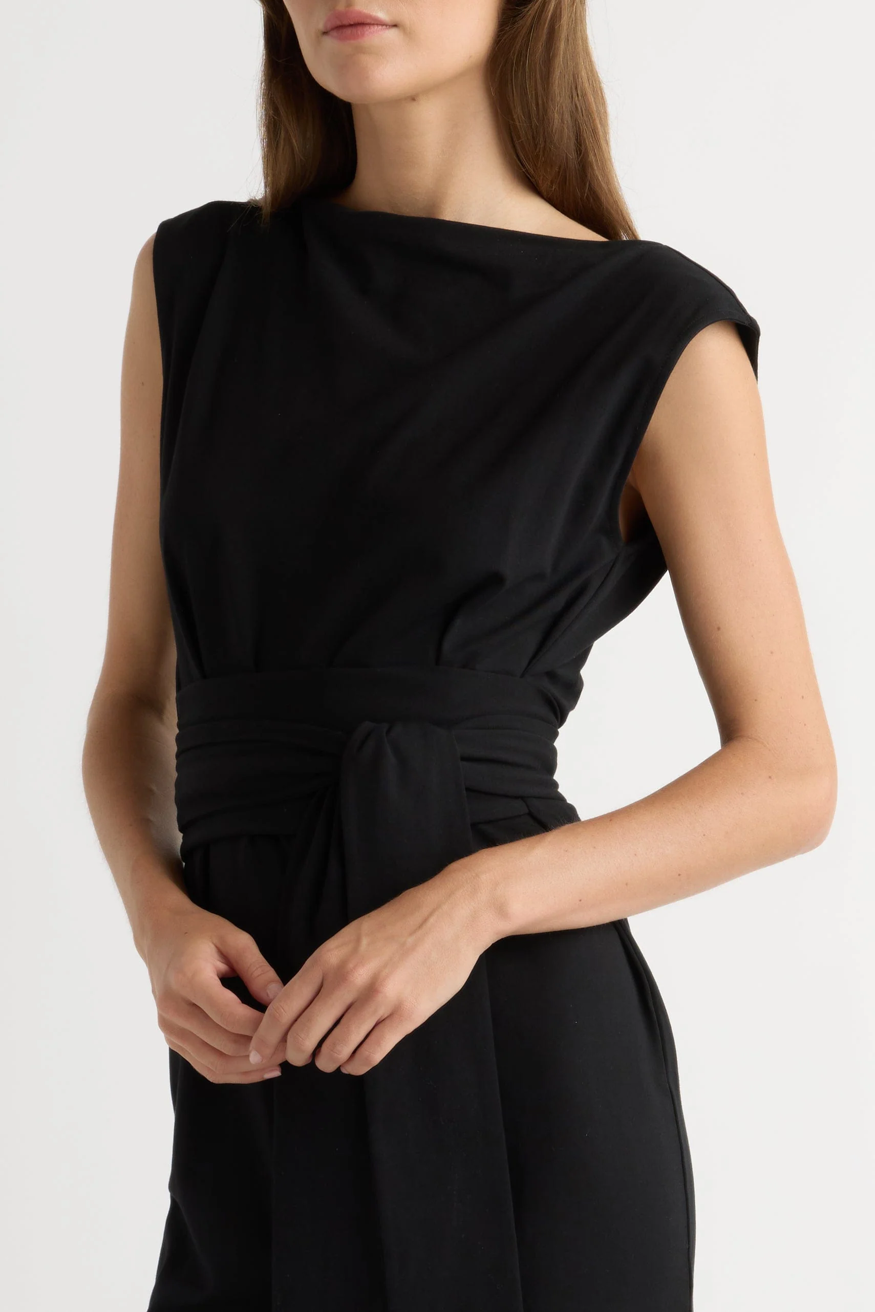 Edina Tie-Front Slit-Neck Dress - Image 5