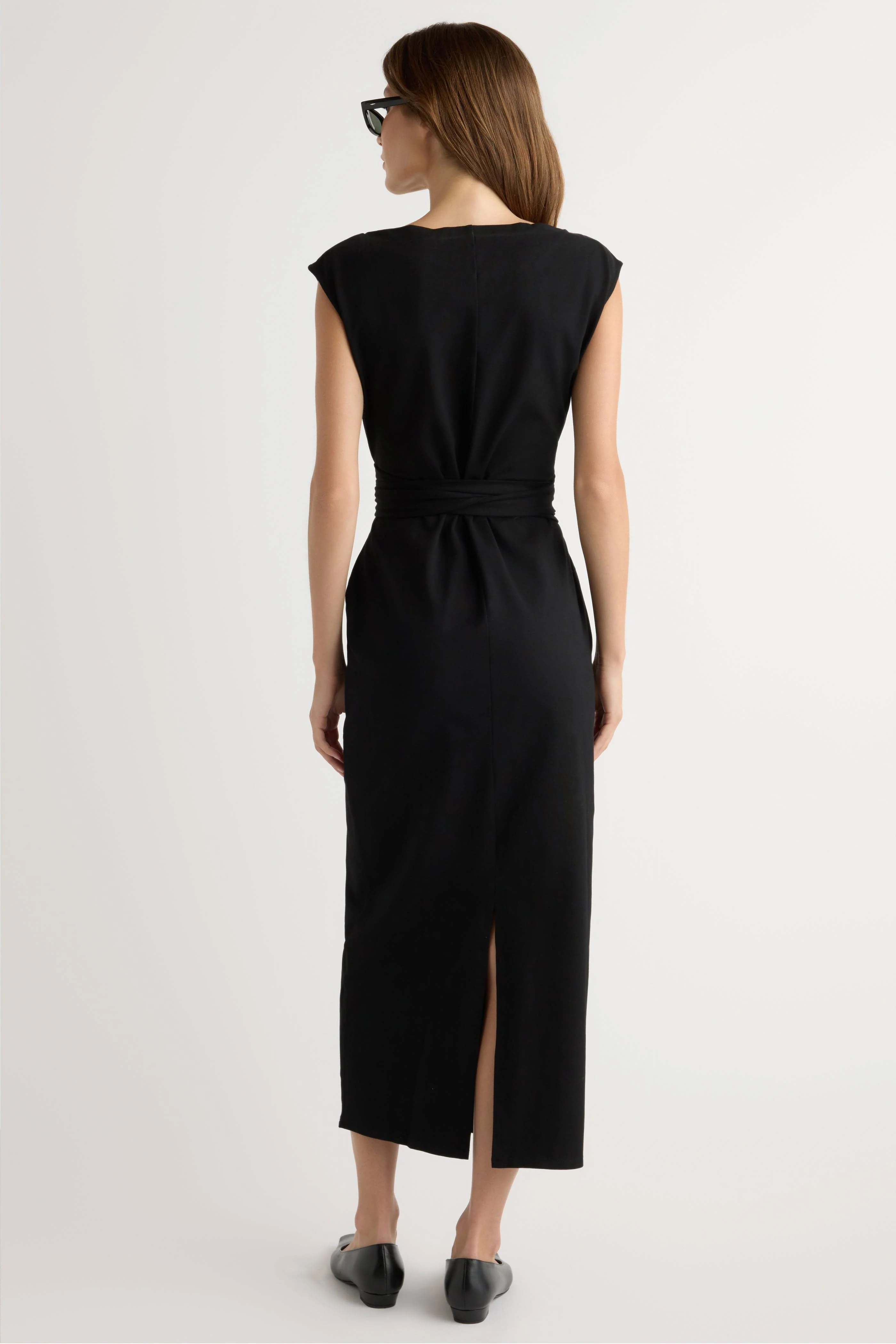 Edina Tie-Front Slit-Neck Dress - Image 6