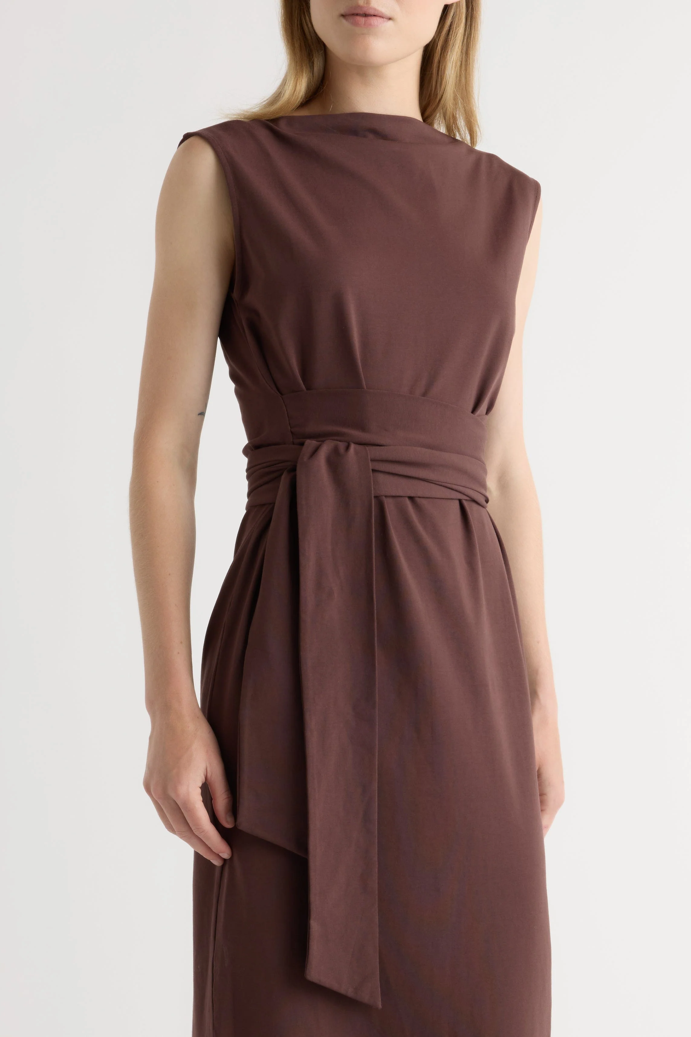 Edina Tie-Front Slit-Neck Dress - Image 5