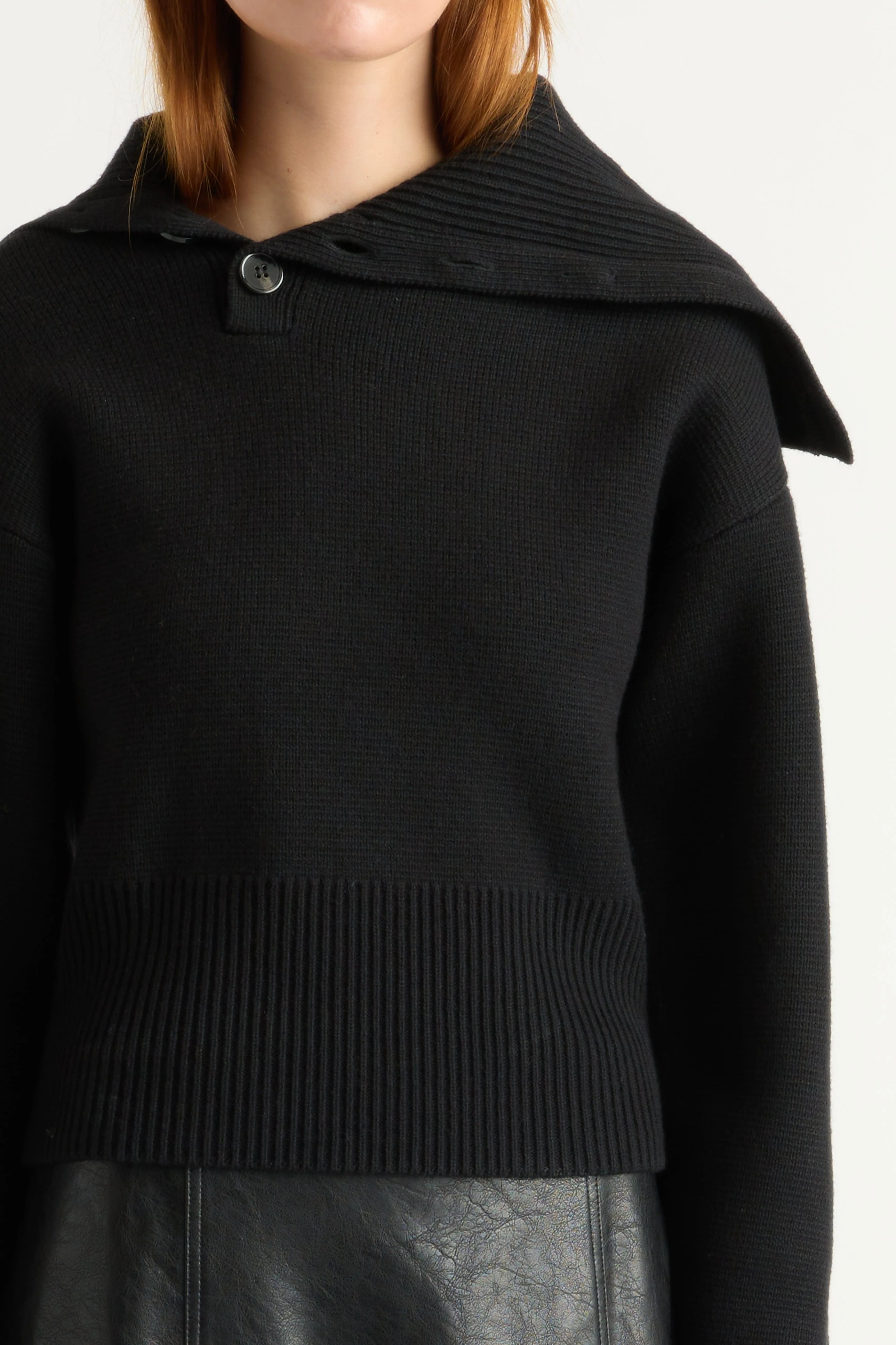 Elijah Foldover Button-Collar Sweater - Image 4