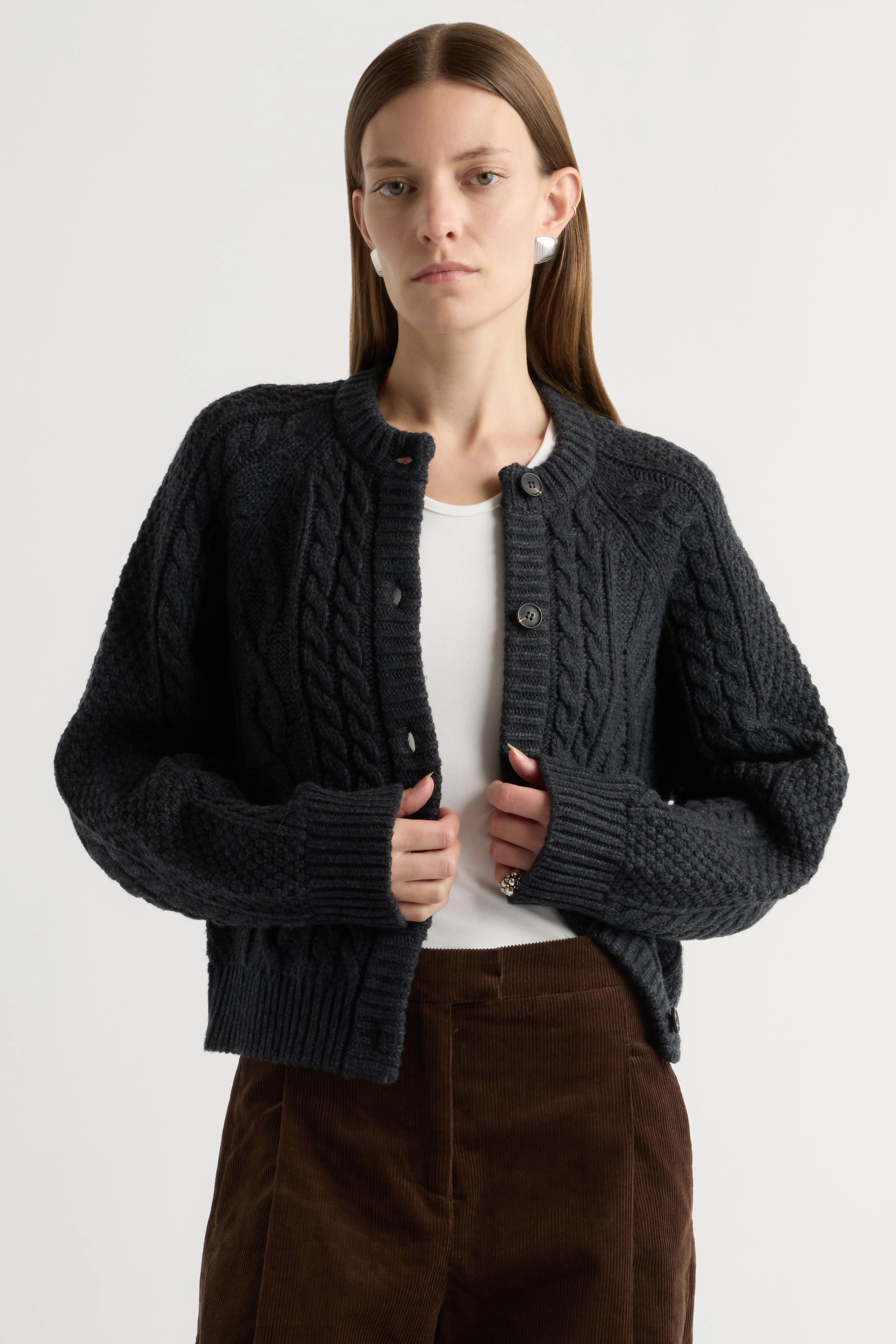 Eloise Button Cable Cardigan - Image 2