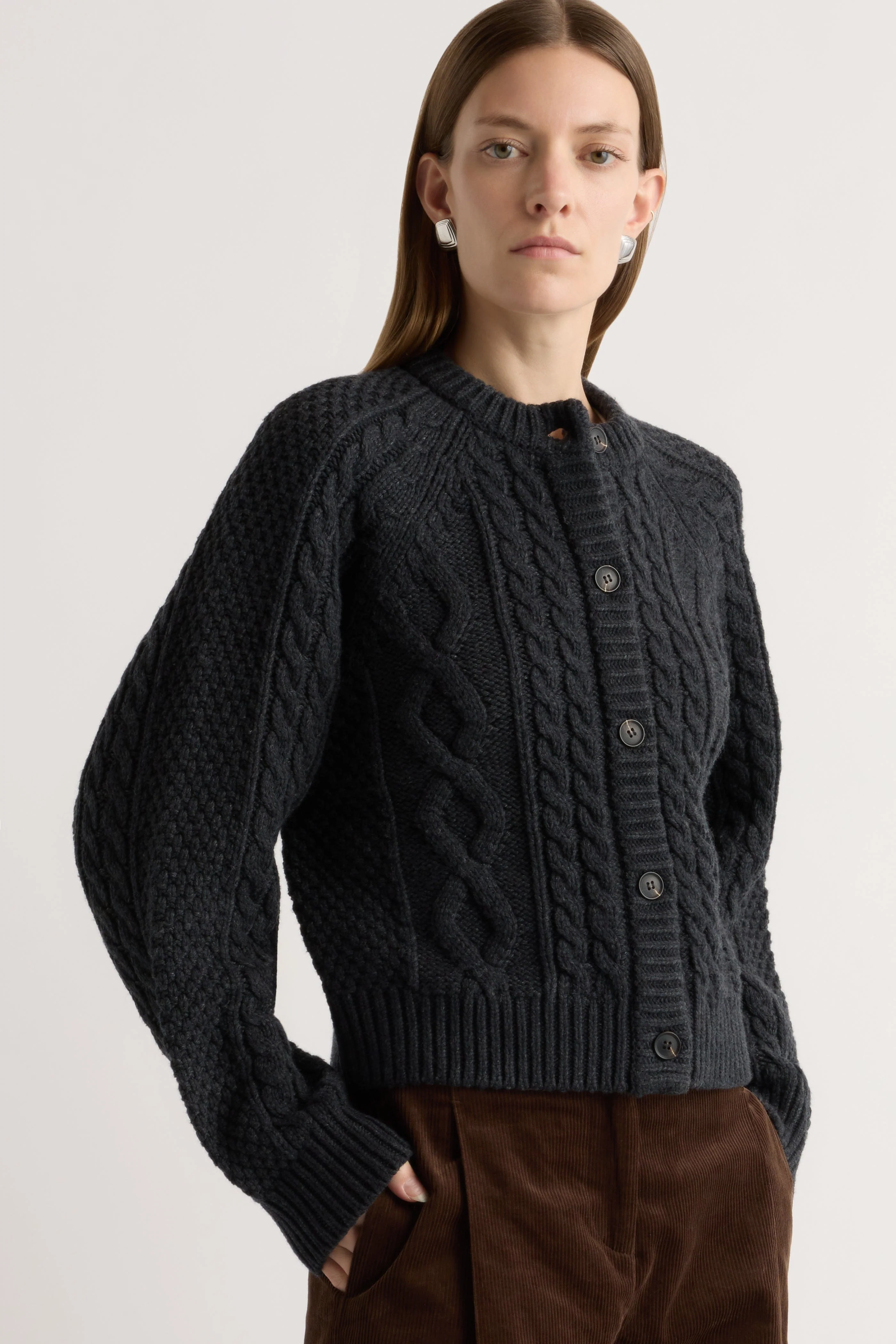 Eloise Button Cable Cardigan - Image 5