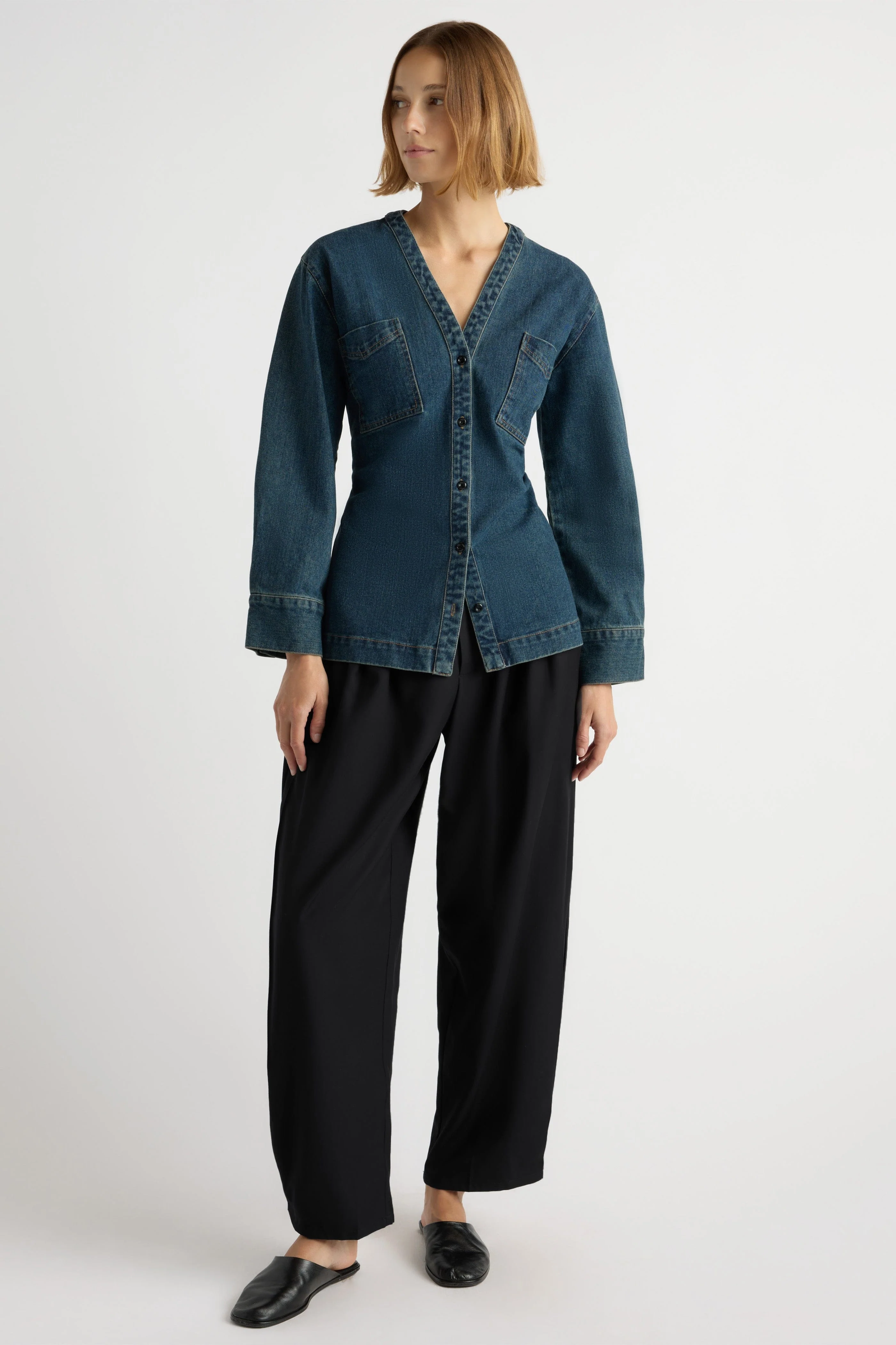 Emmett Structured-Sleeve Denim Jacket - Image 3