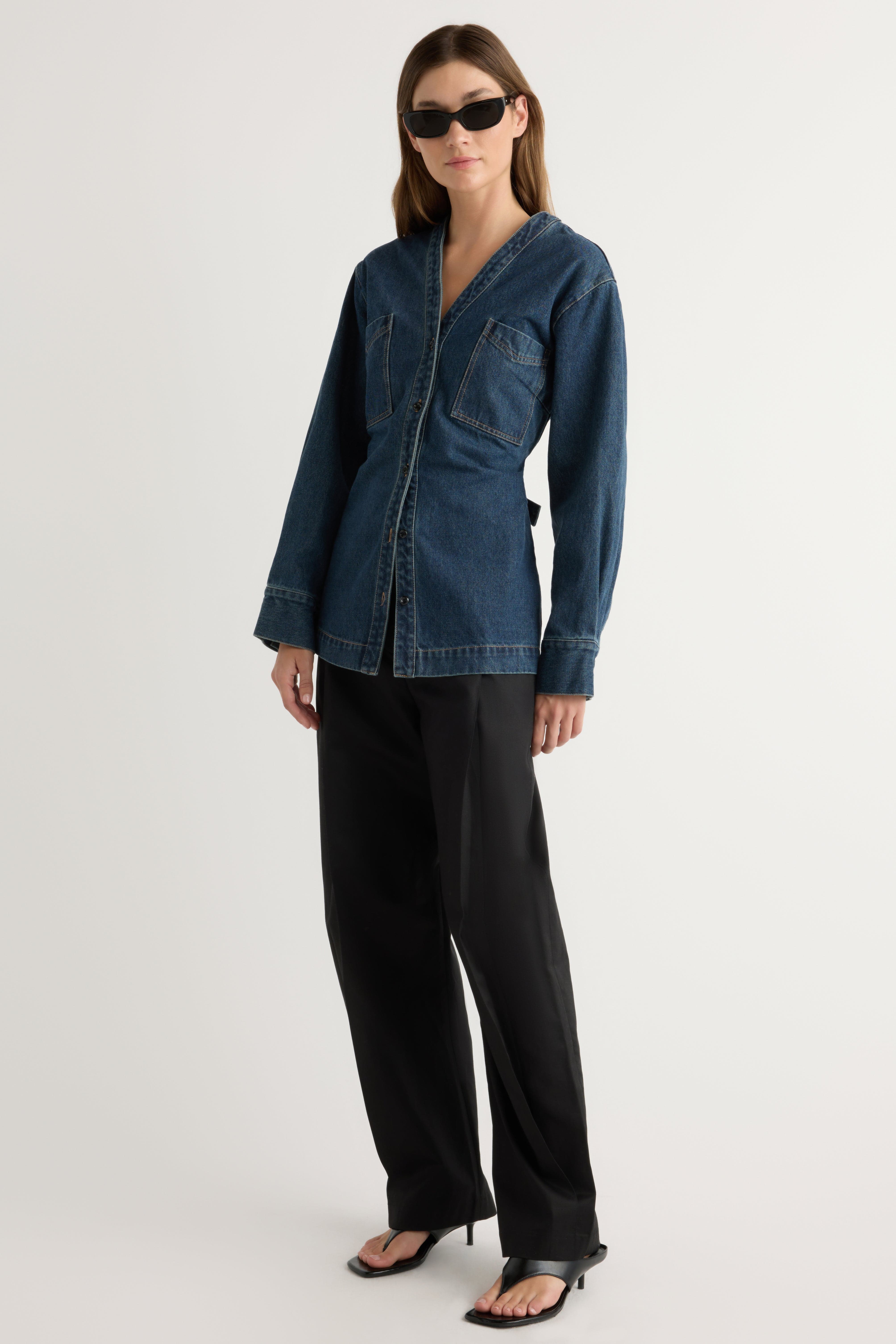 Emmett Structured-Sleeve Denim Jacket - Image 6