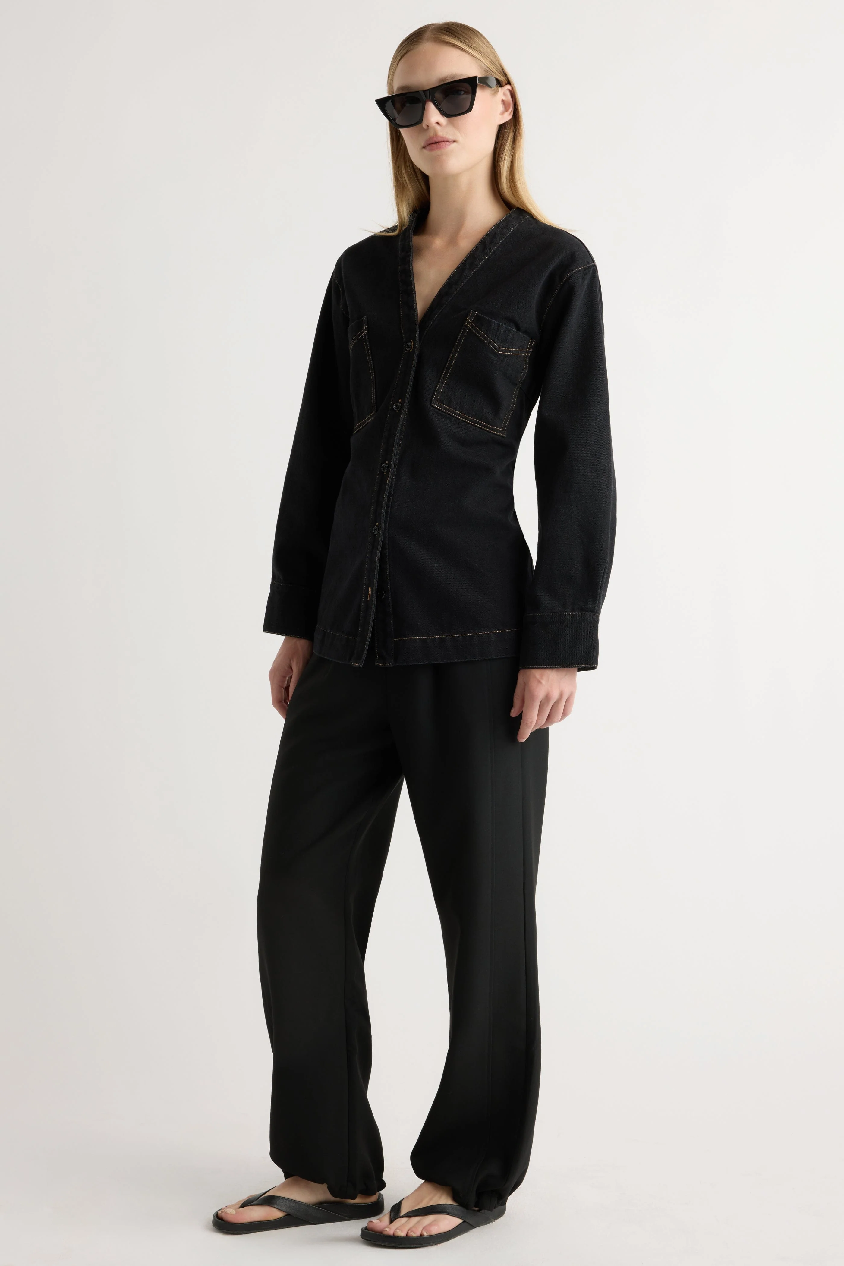Emmett Structured-Sleeve Denim Jacket - Image 7