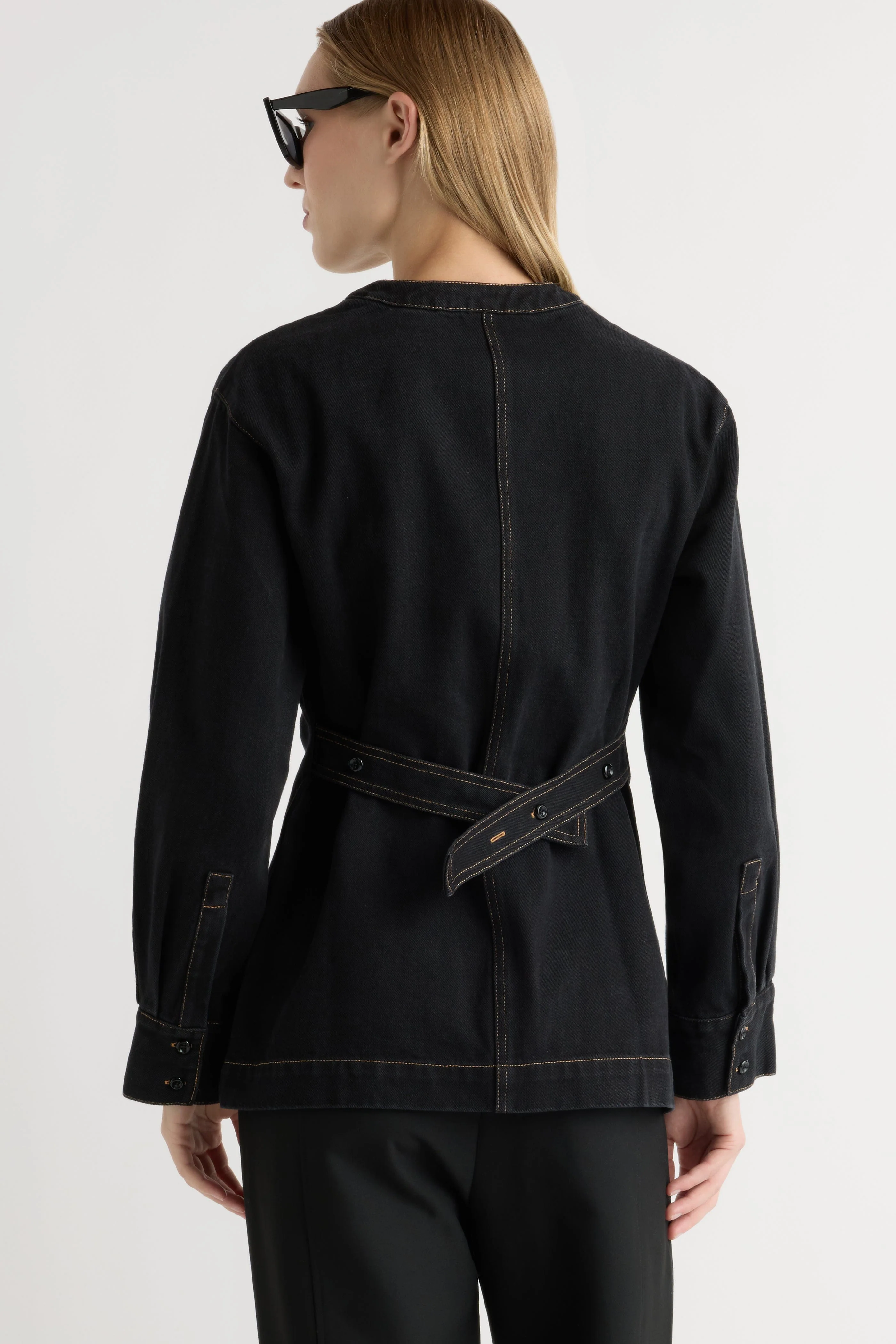 Emmett Structured-Sleeve Denim Jacket - Image 8