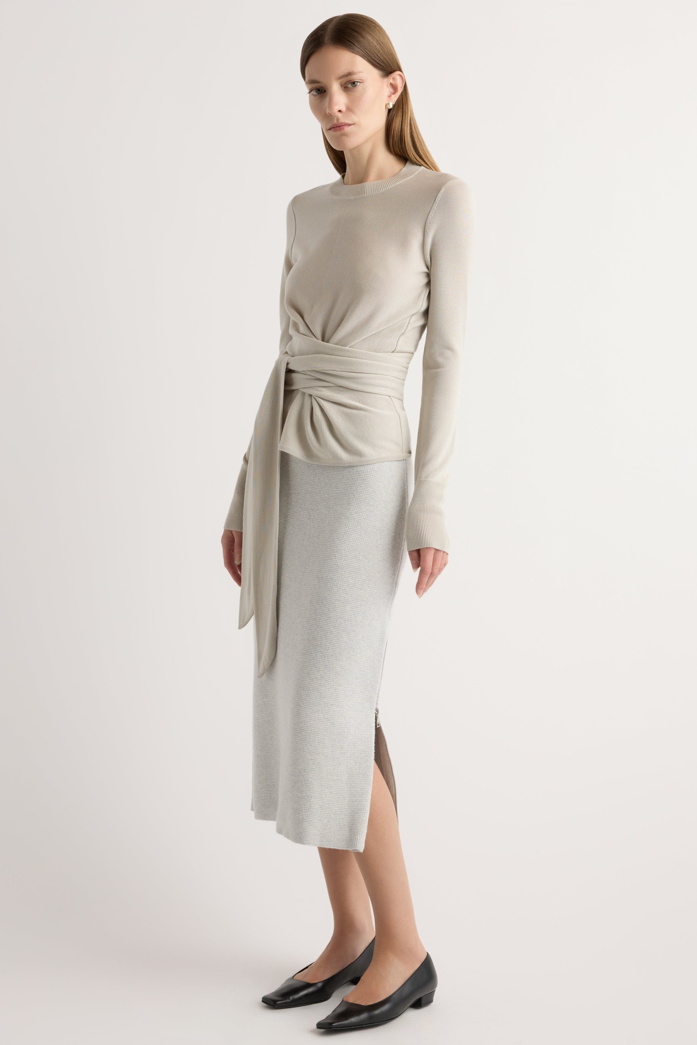 Esti Side-Zip Organic Cotton-Wool Skirt - Image 2