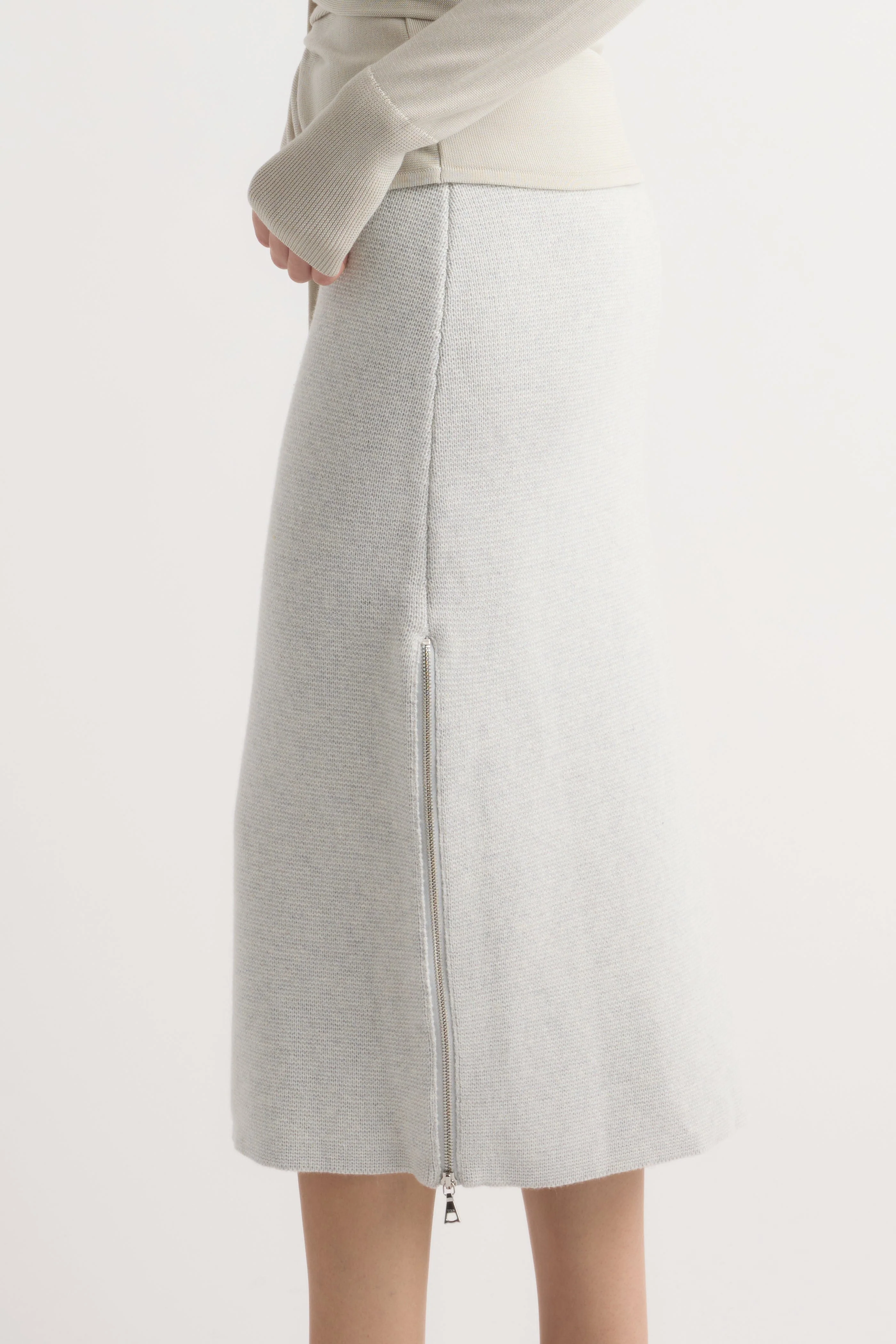 Esti Side-Zip Organic Cotton-Wool Skirt - Image 3