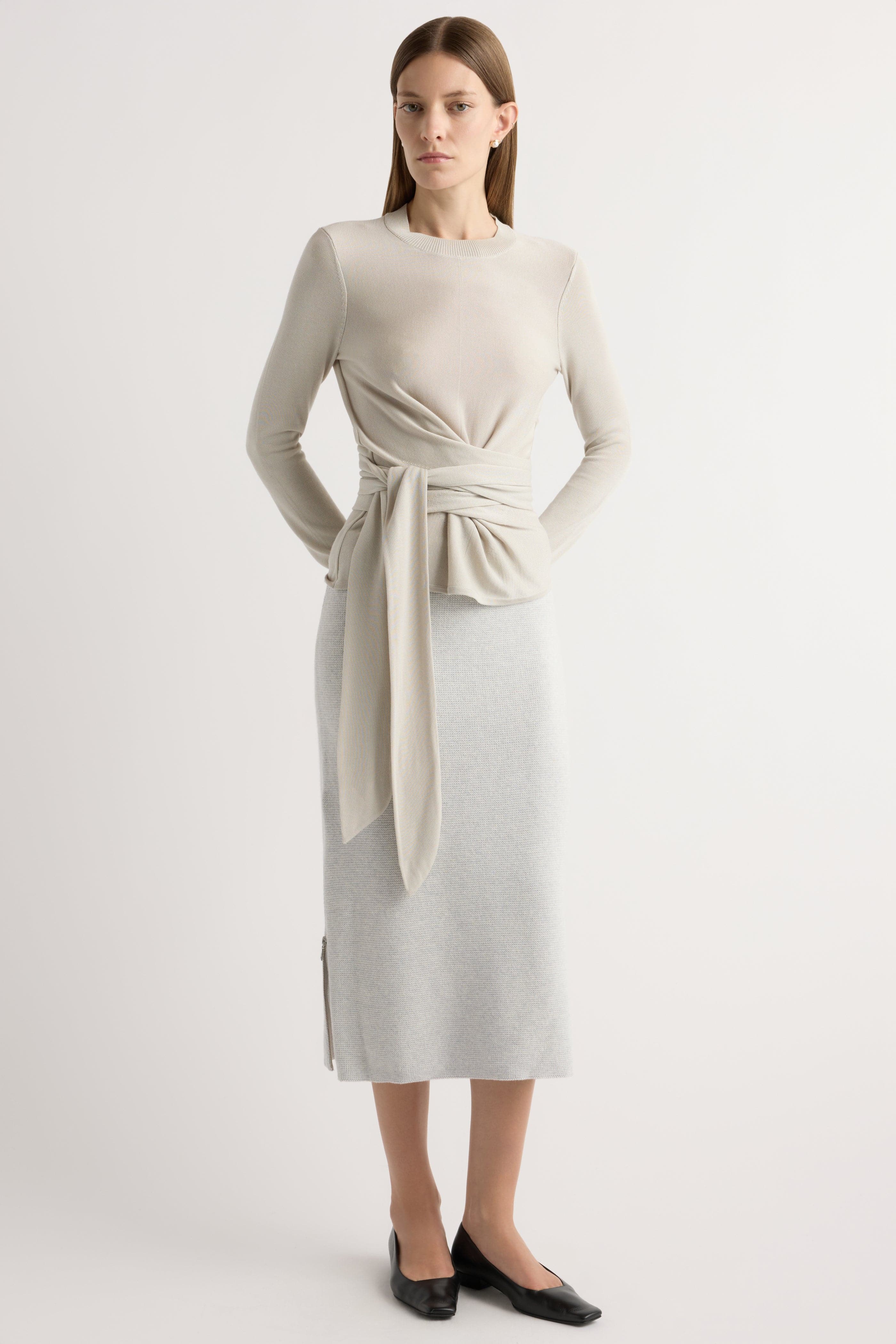 Esti Side-Zip Organic Cotton-Wool Skirt - Image 4