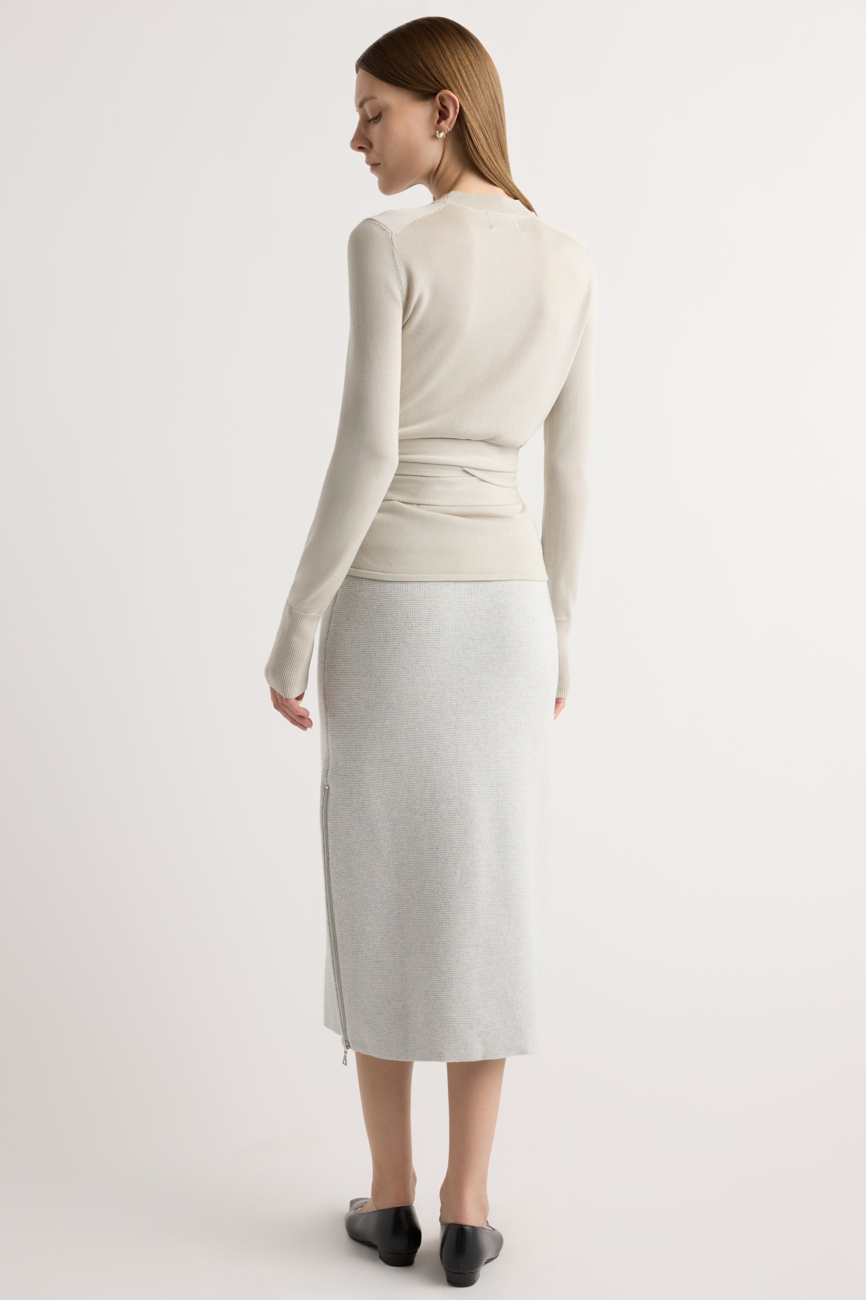 Esti Side-Zip Organic Cotton-Wool Skirt - Image 6