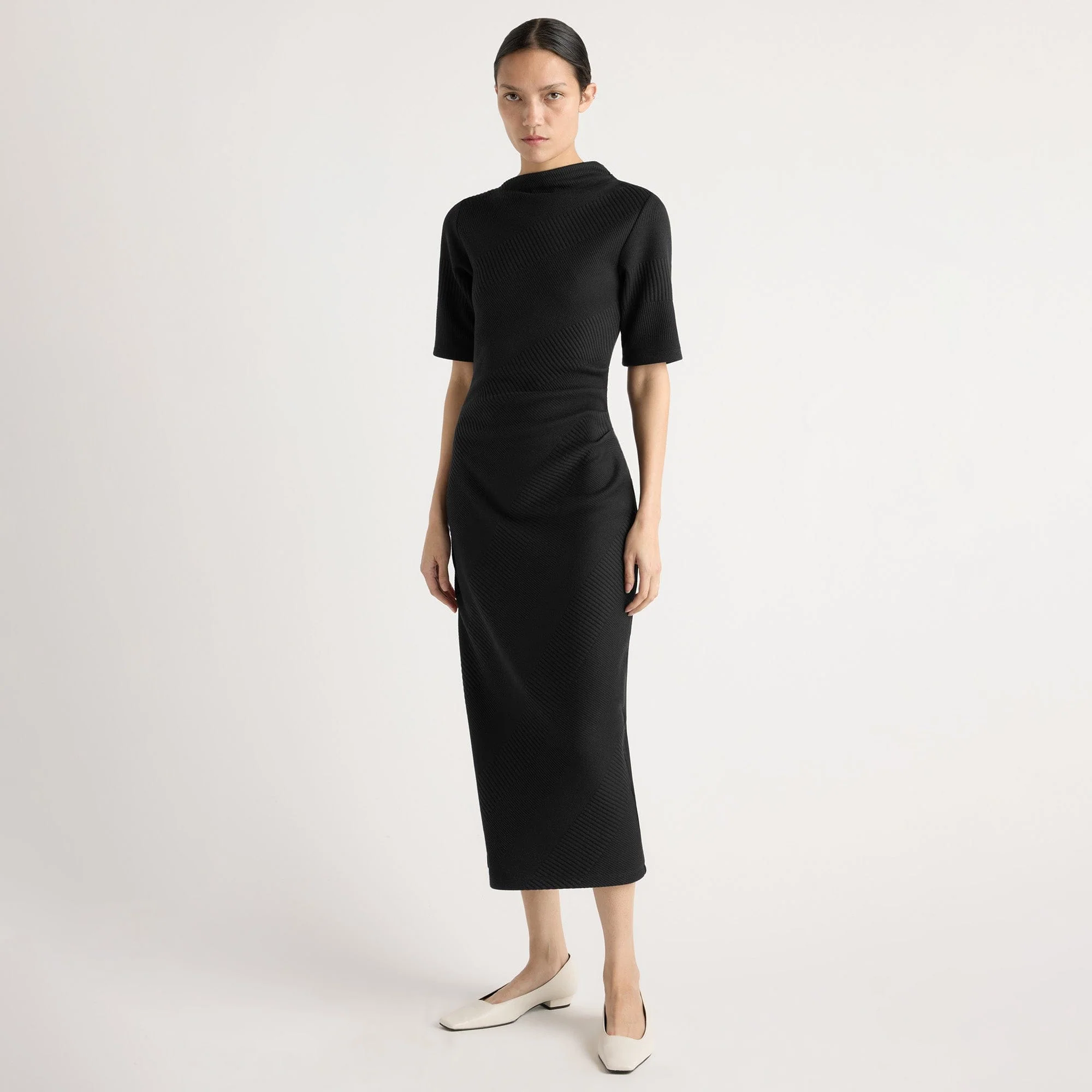 Evie Ribbed-Knit Jersey Dress
