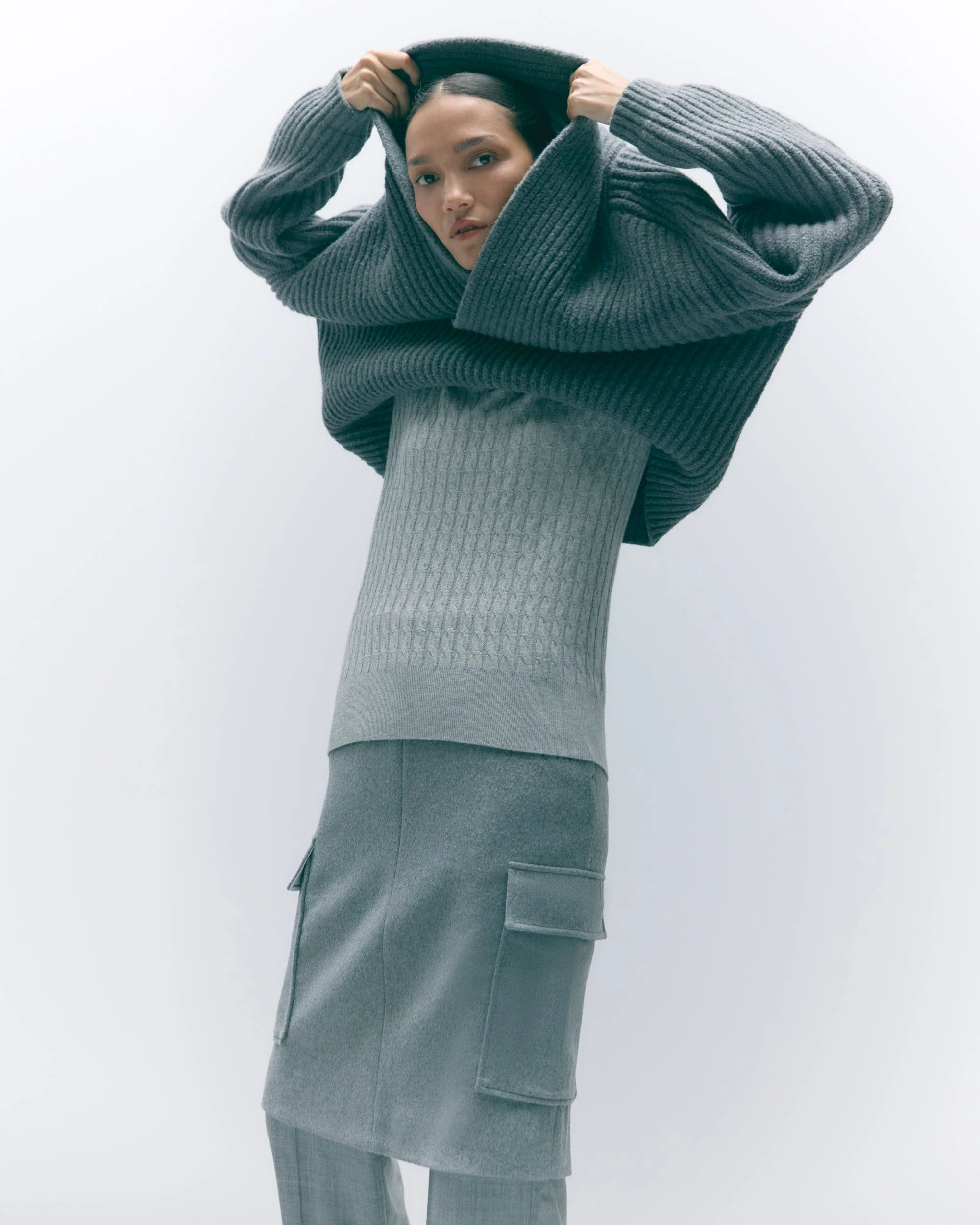Felicia Wool Utility Midi Skirt - Image 7