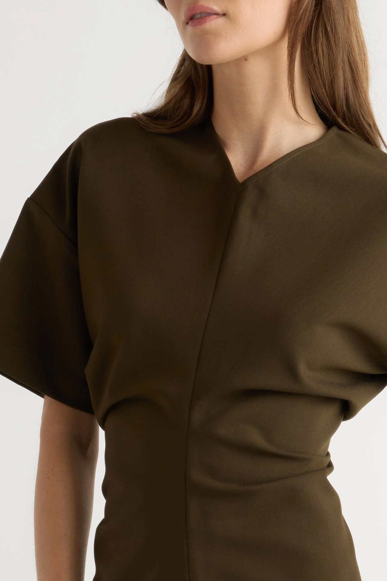 Fiore Ruched V-Neck Mini Dress - Image 5