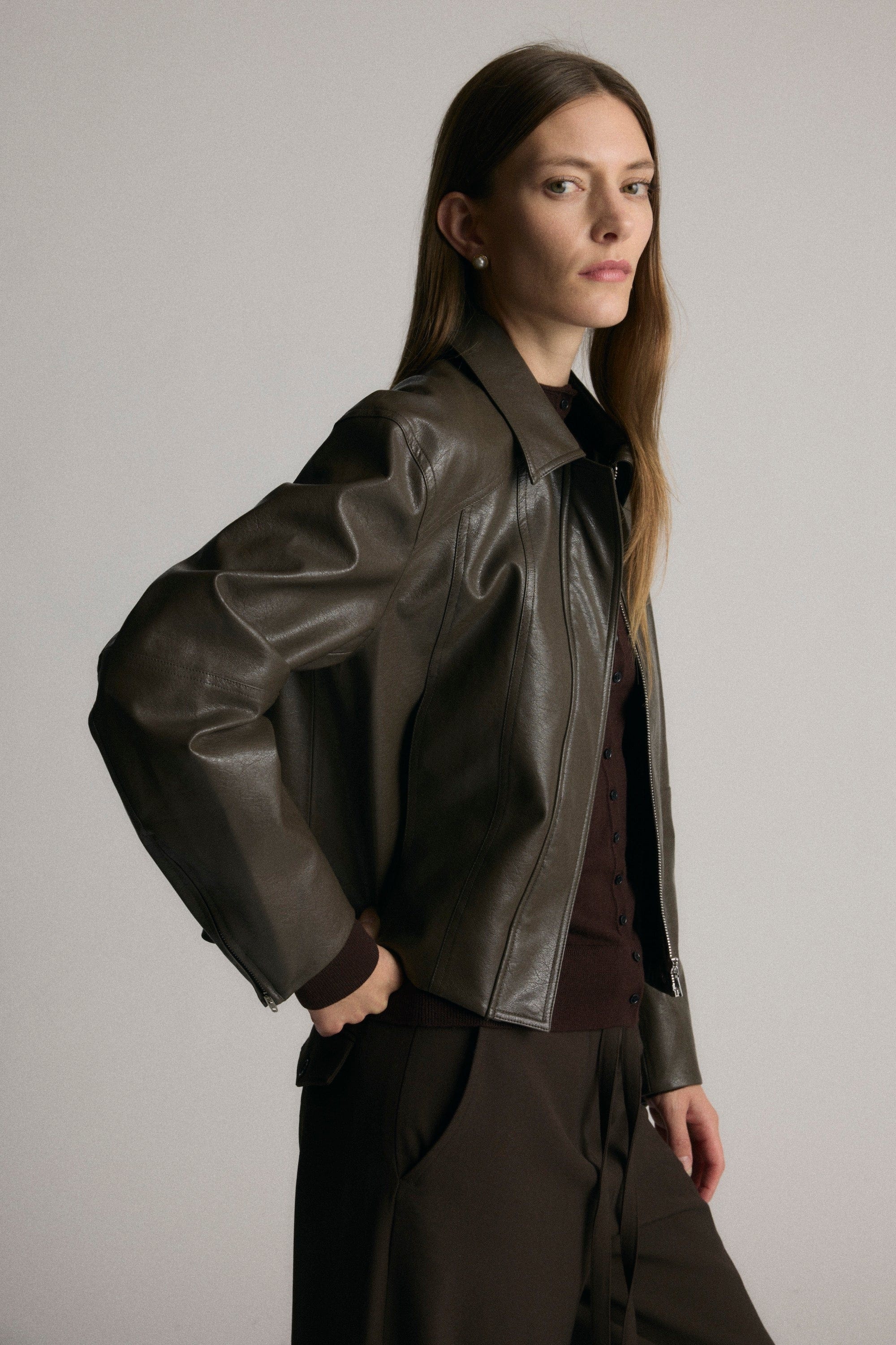Halle Vegan Leather Jacket - Image 8