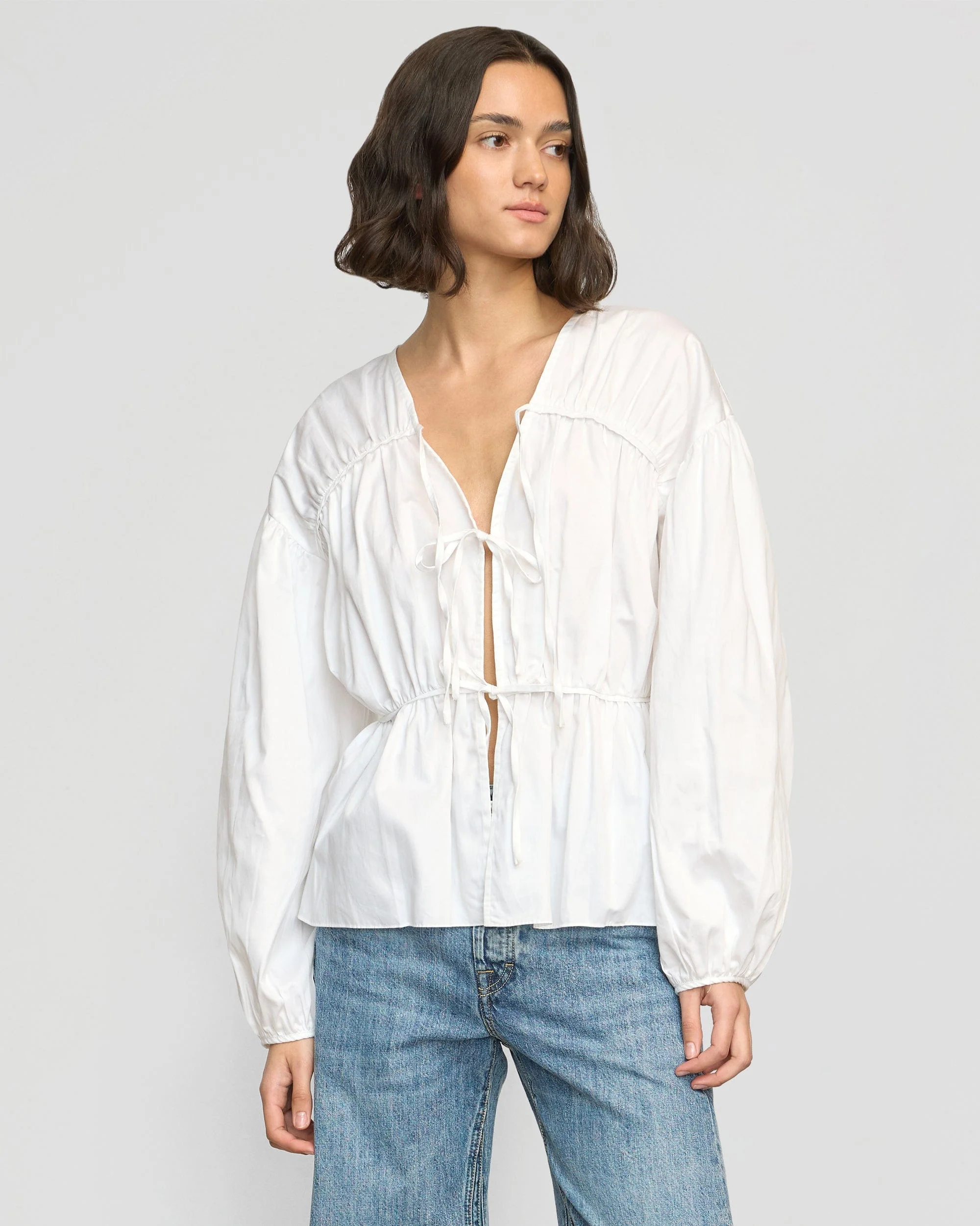 Hira Tie-Front Organic Cotton Blouse - Image 4