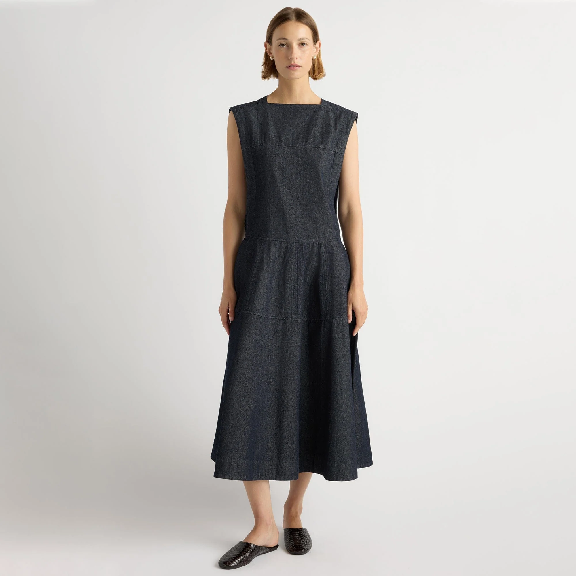 Holland Drop-Waist Denim Dress