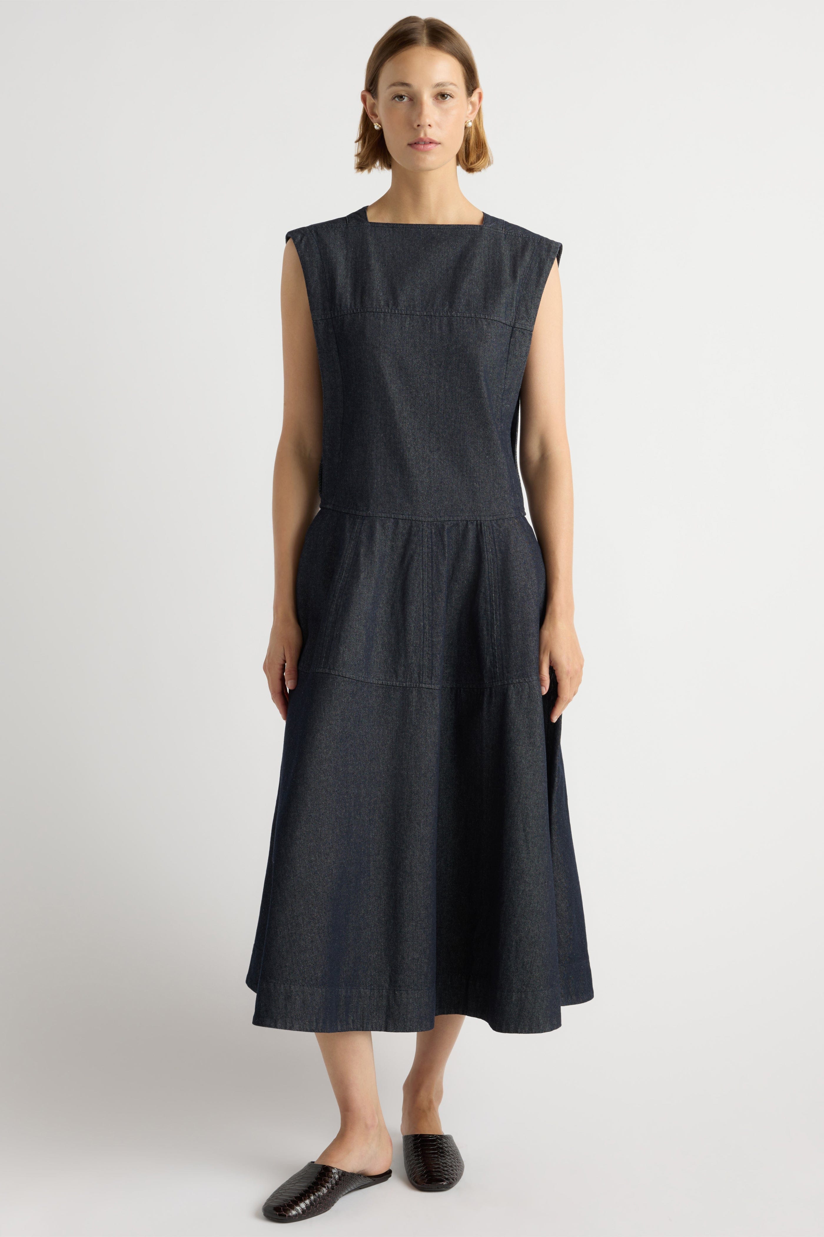 Holland Drop-Waist Denim Dress - Image 2