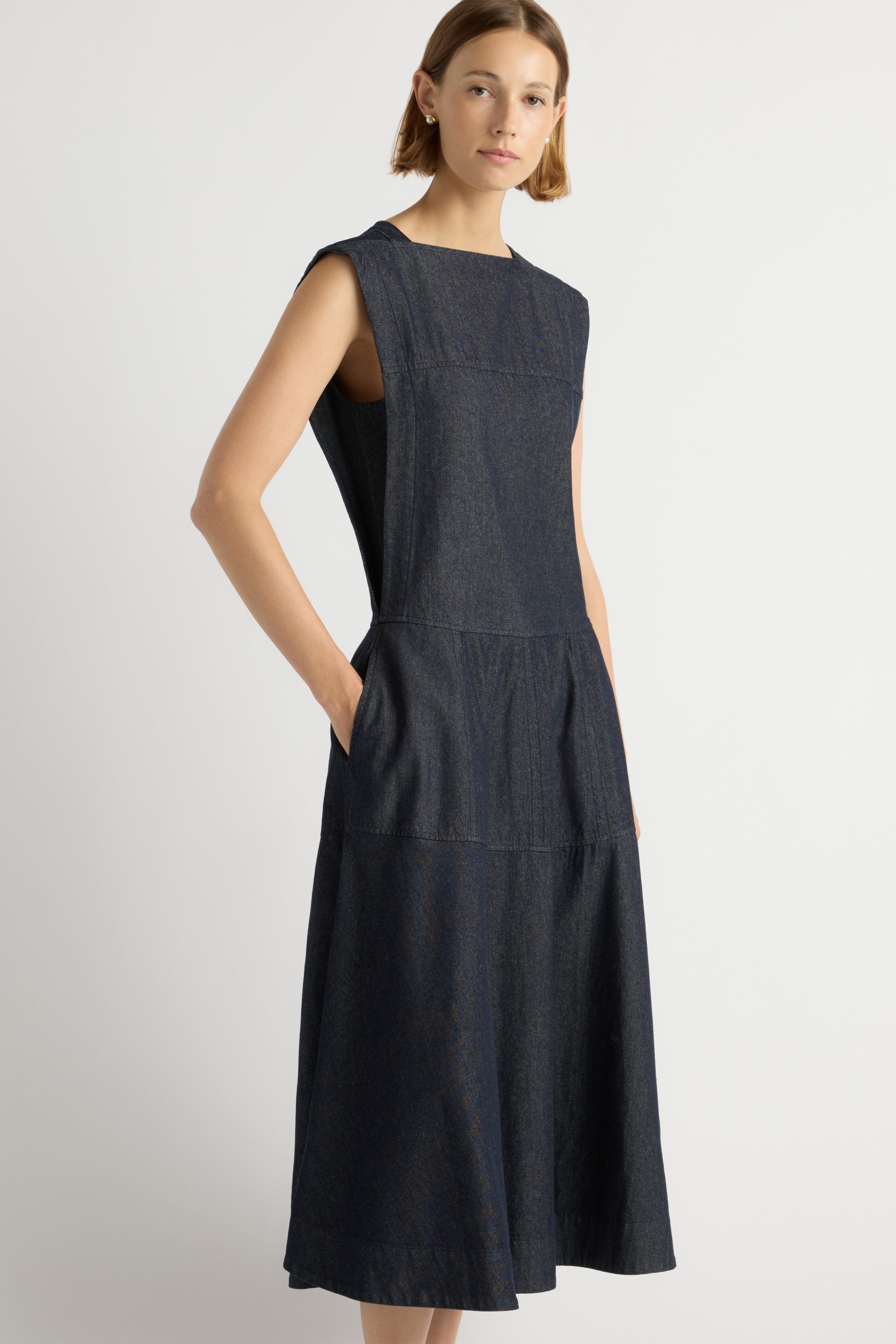 Holland Drop-Waist Denim Dress - Image 3