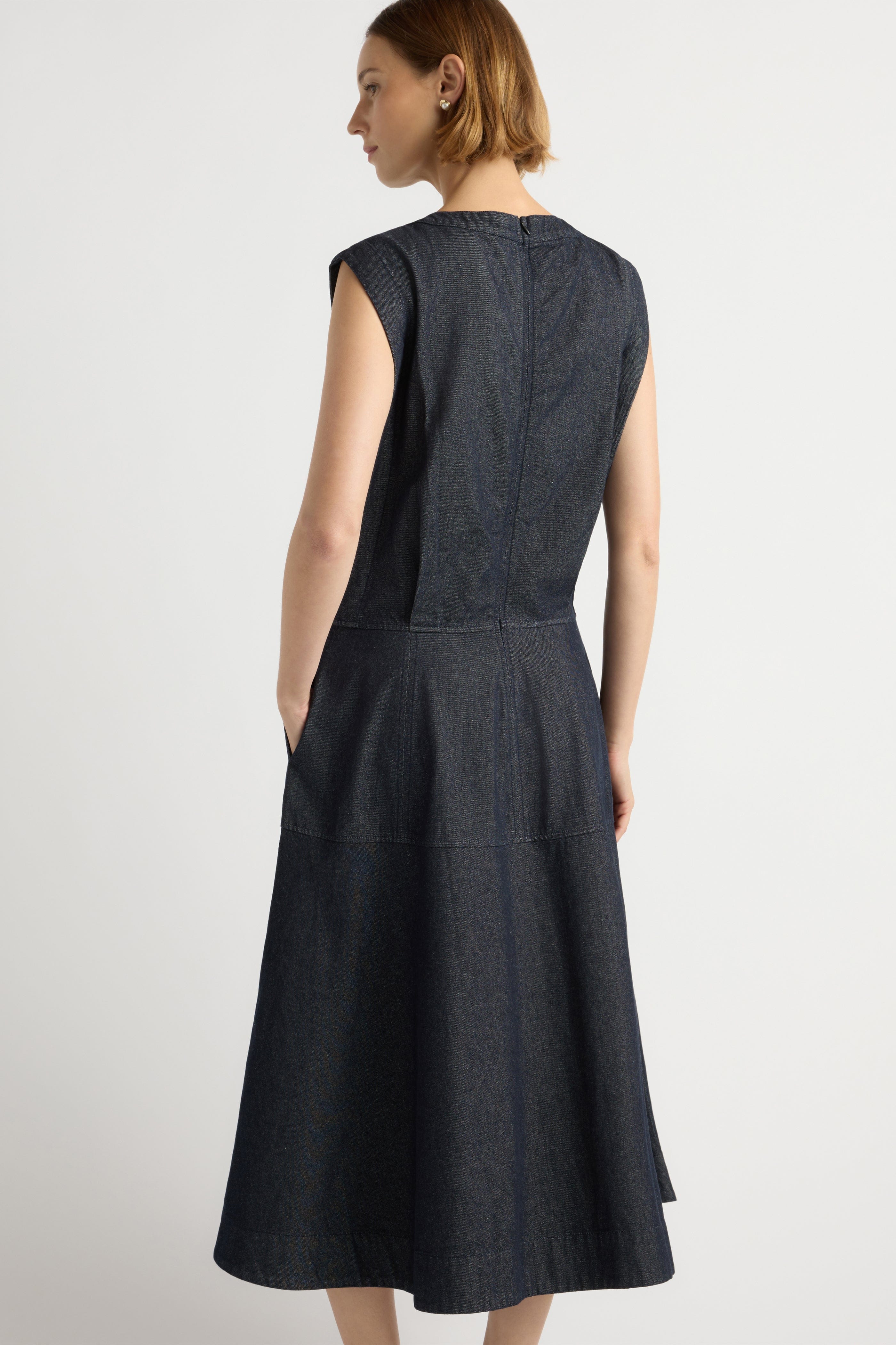 Holland Drop-Waist Denim Dress - Image 7