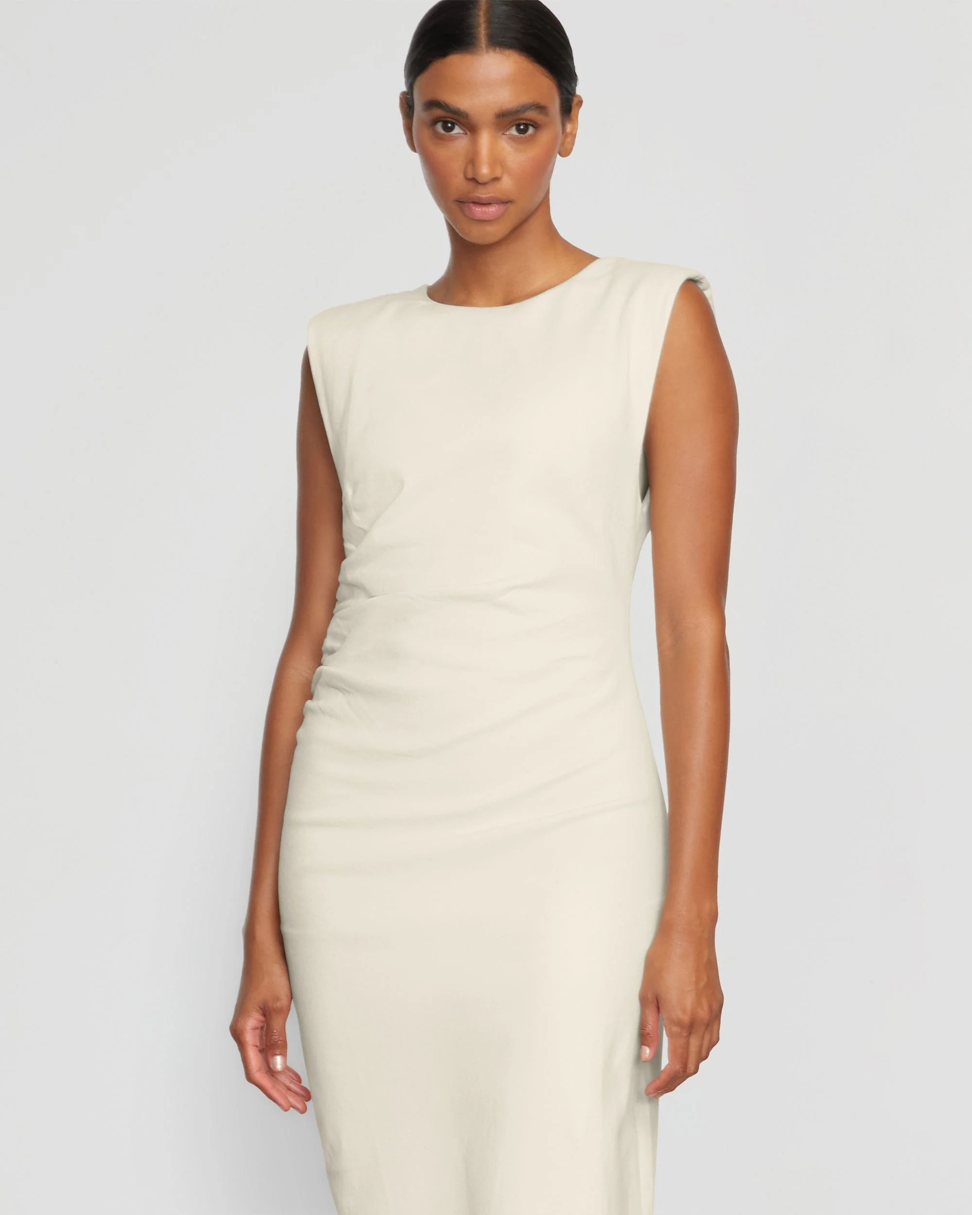 Iman Split-Hem Cotton Twill Dress - Image 5