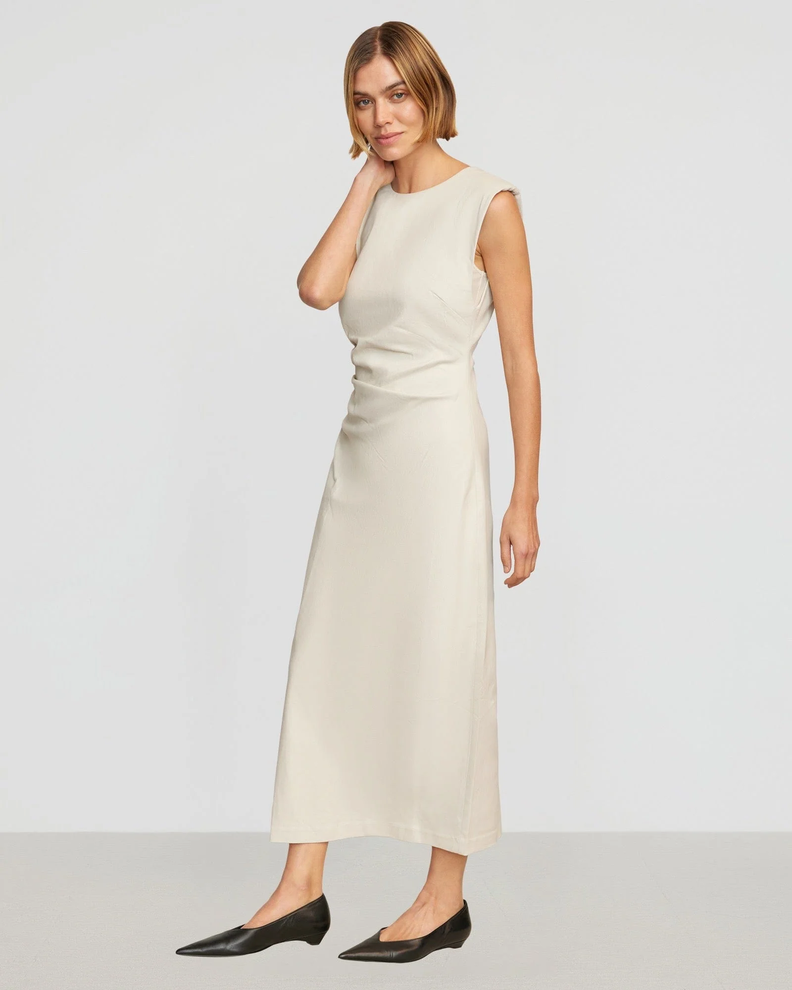 Iman Split-Hem Cotton Twill Dress - Image 6