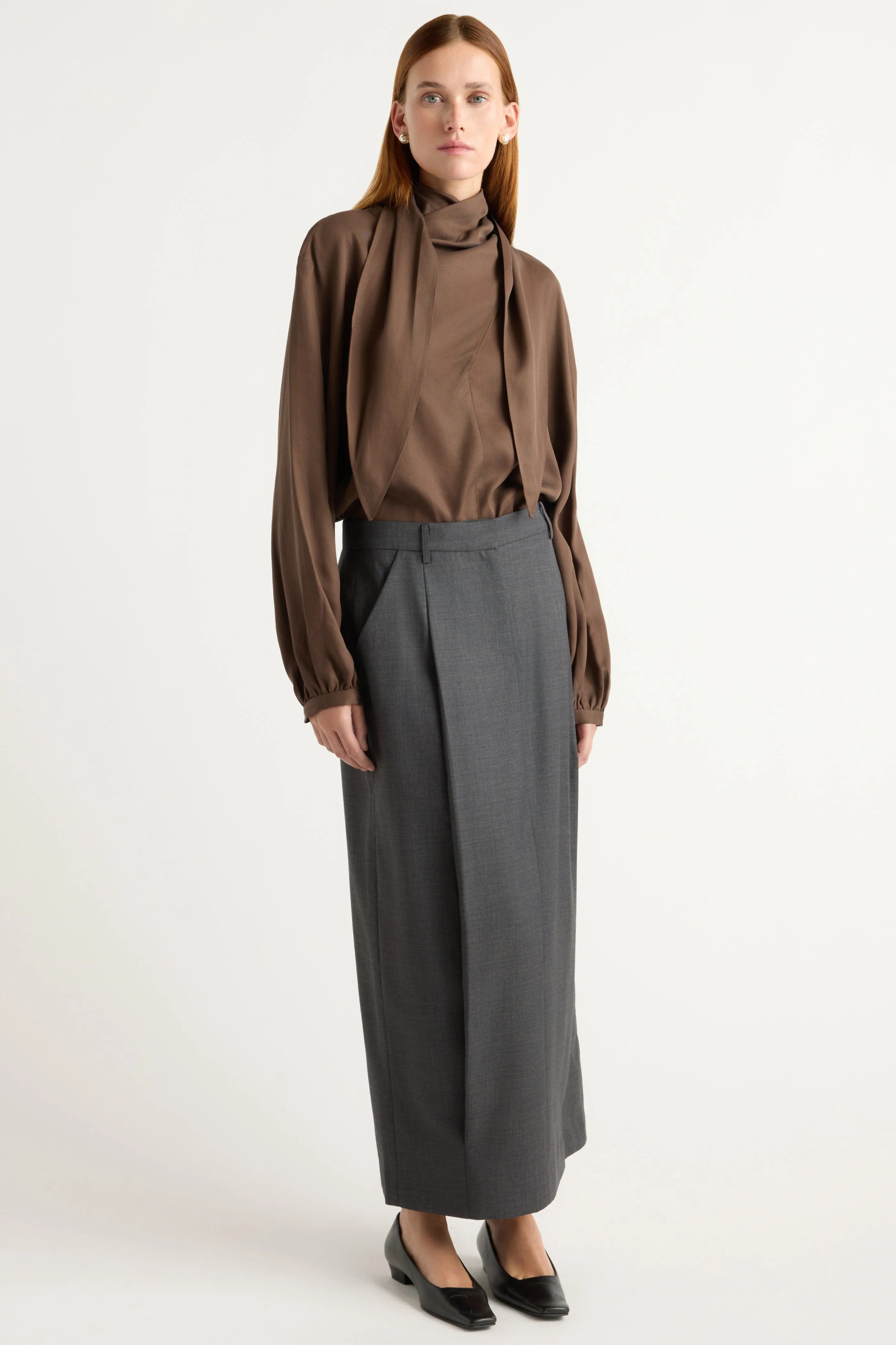 Josephine Scarf-Neck Tencel Blouse - Image 3