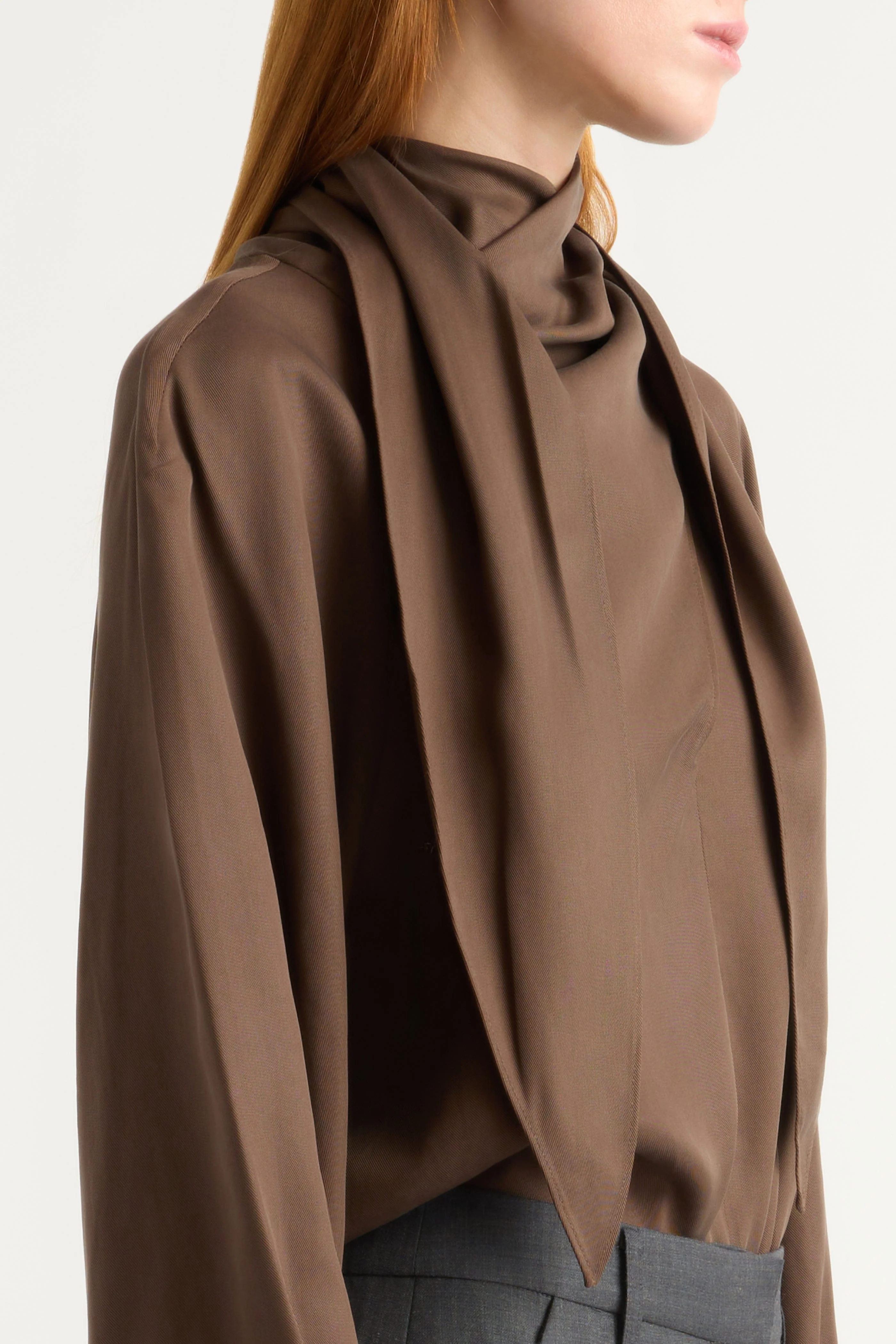 Josephine Scarf-Neck Tencel Blouse - Image 4