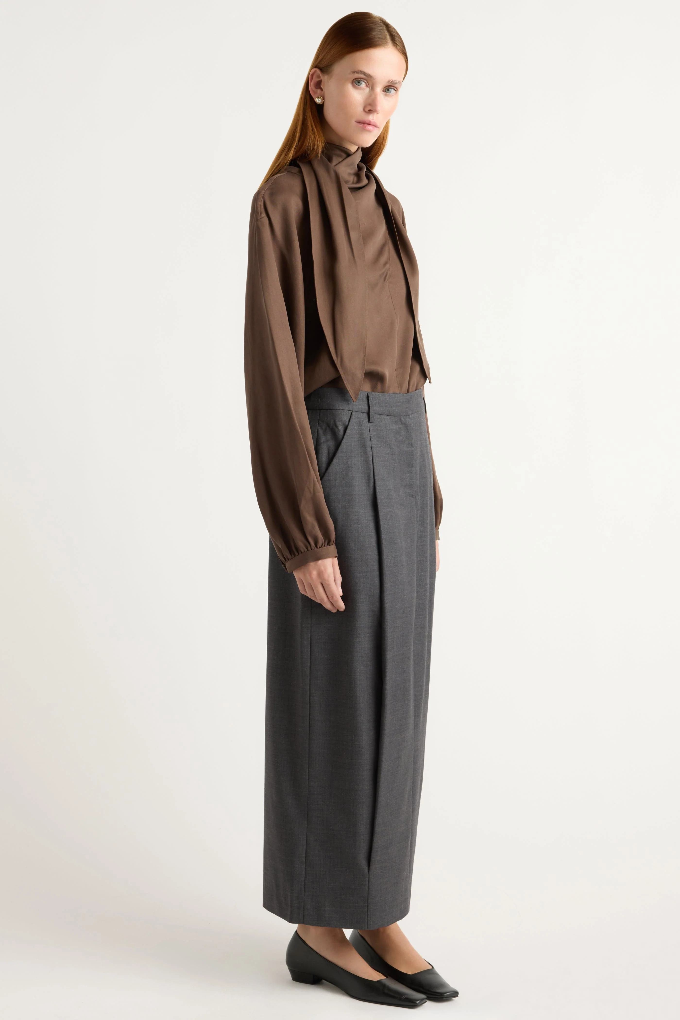 Josephine Scarf-Neck Tencel Blouse - Image 5