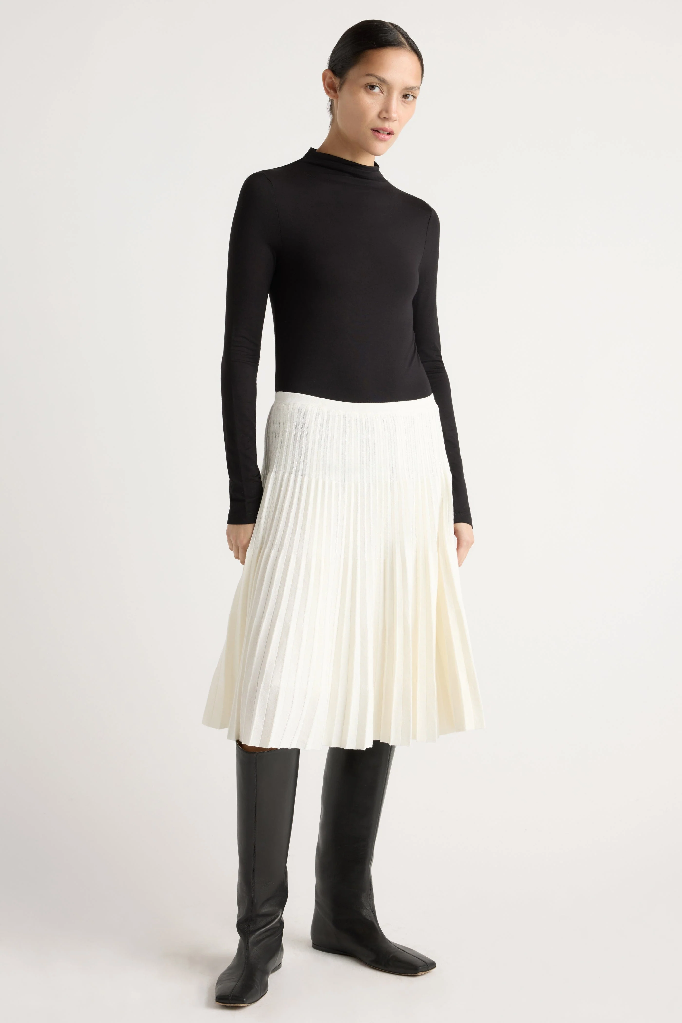 Katerina Pleated Knit Skirt - Image 2