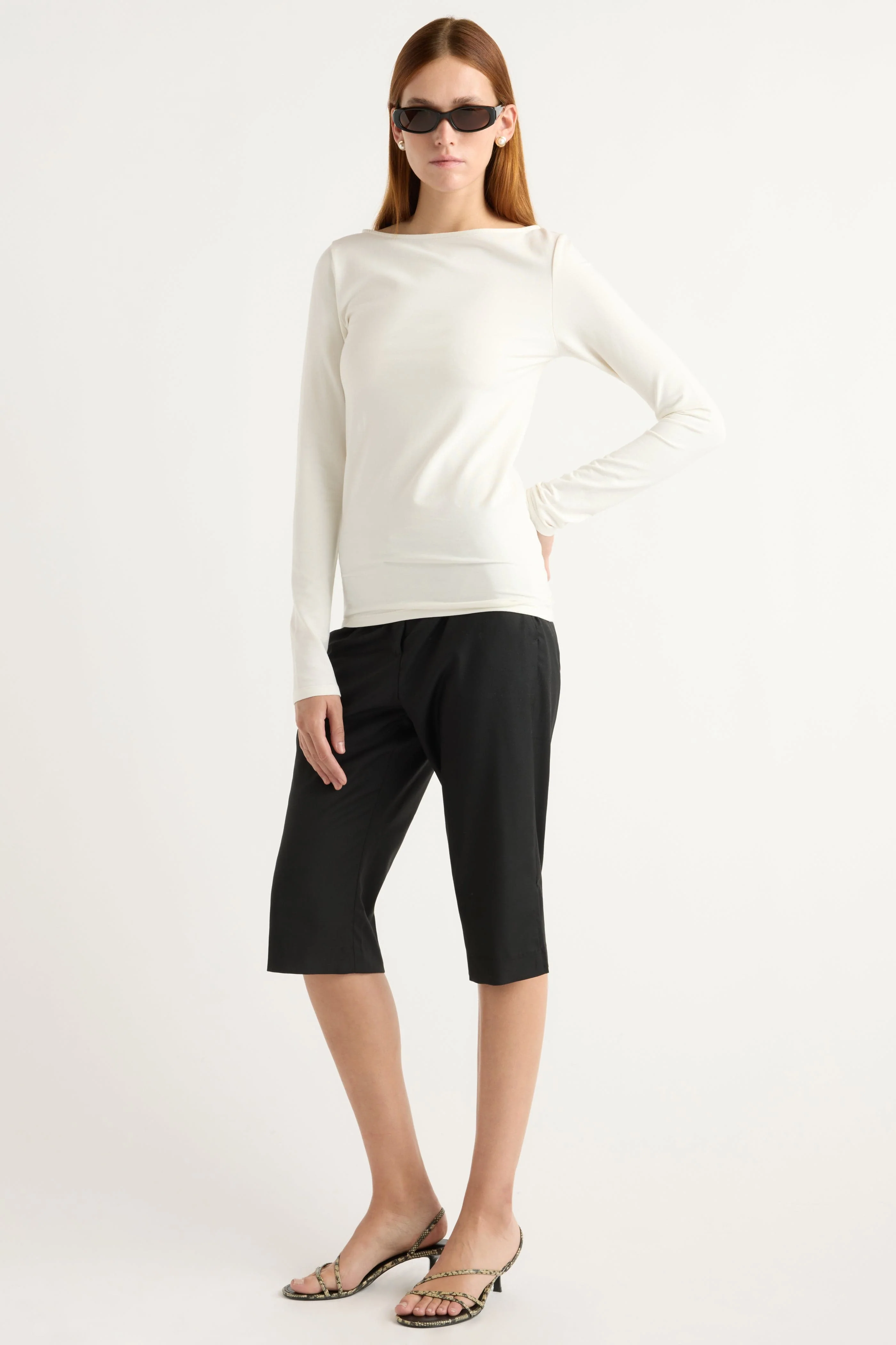 Lainey Organic Cotton Slit-Neck Tee - Image 3