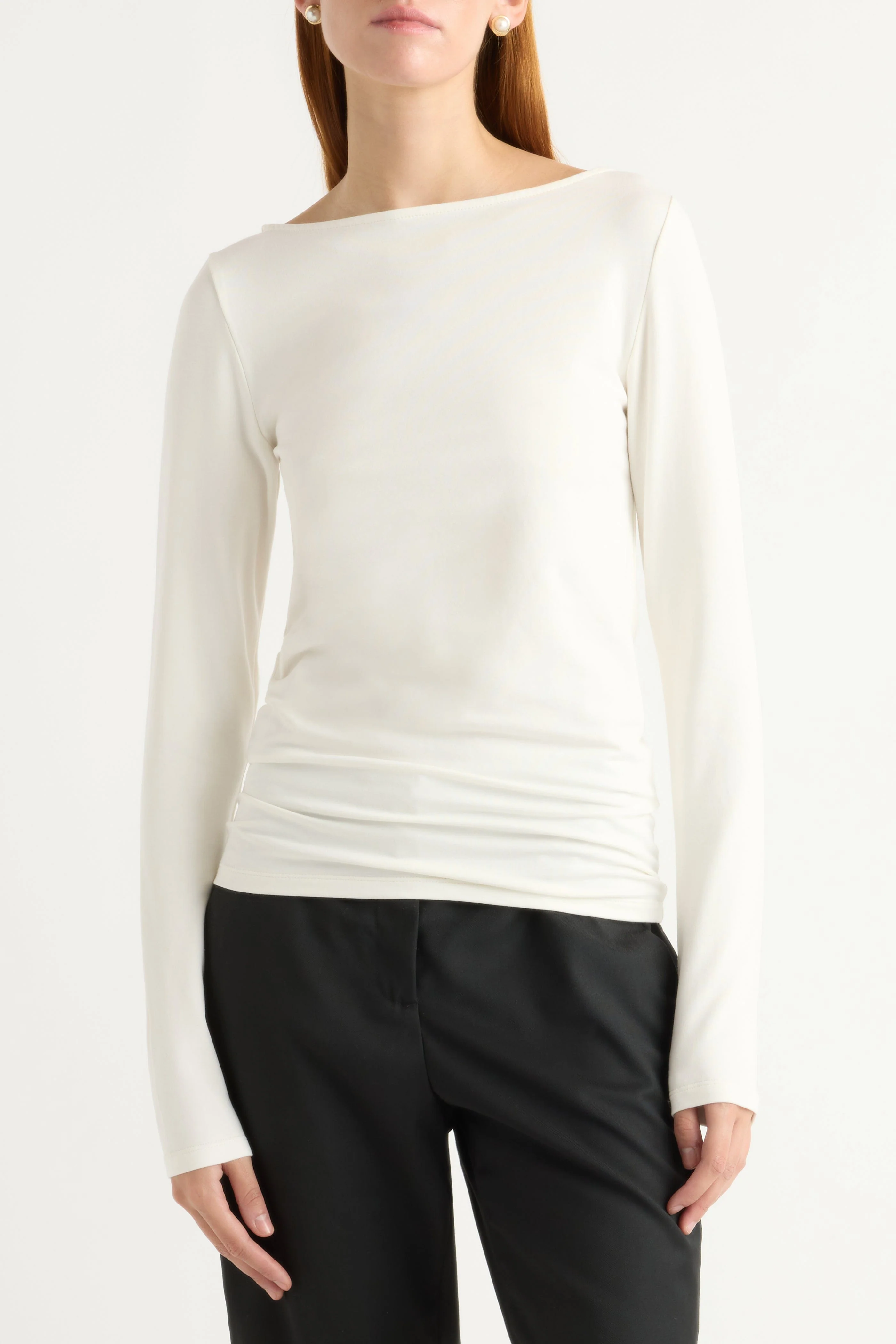 Lainey Organic Cotton Slit-Neck Tee - Image 4