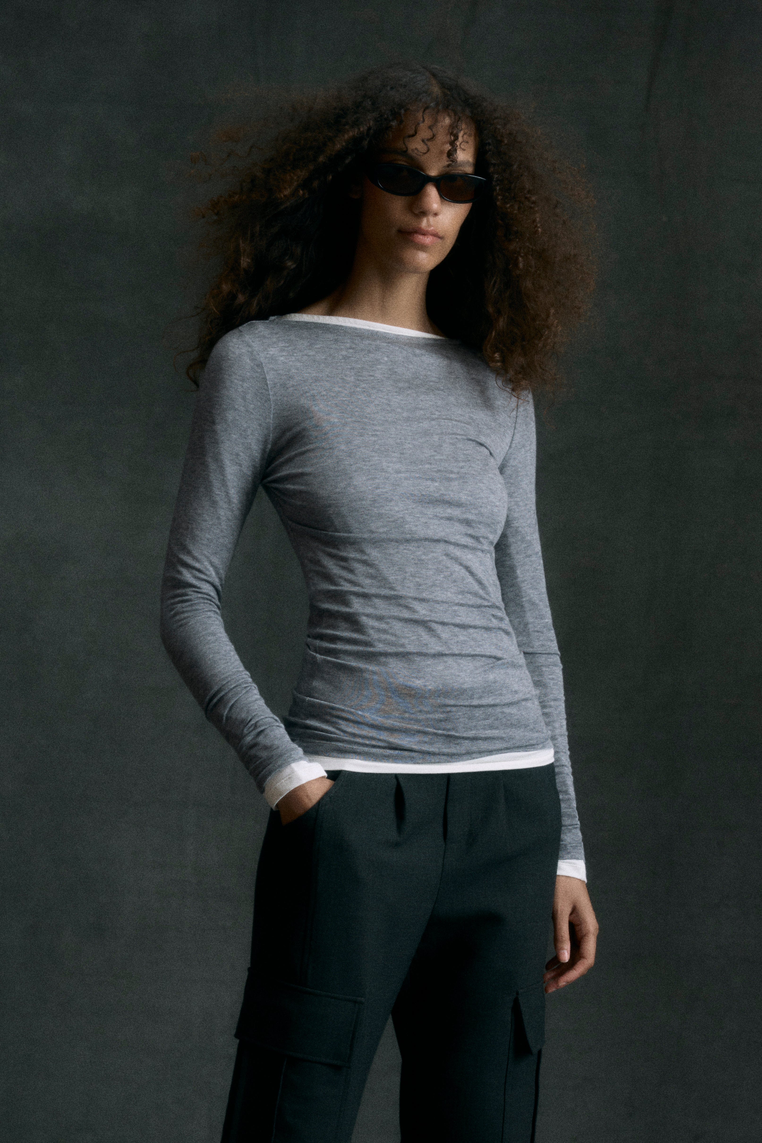 Lainey Organic Cotton Slit-Neck Tee - Image 7