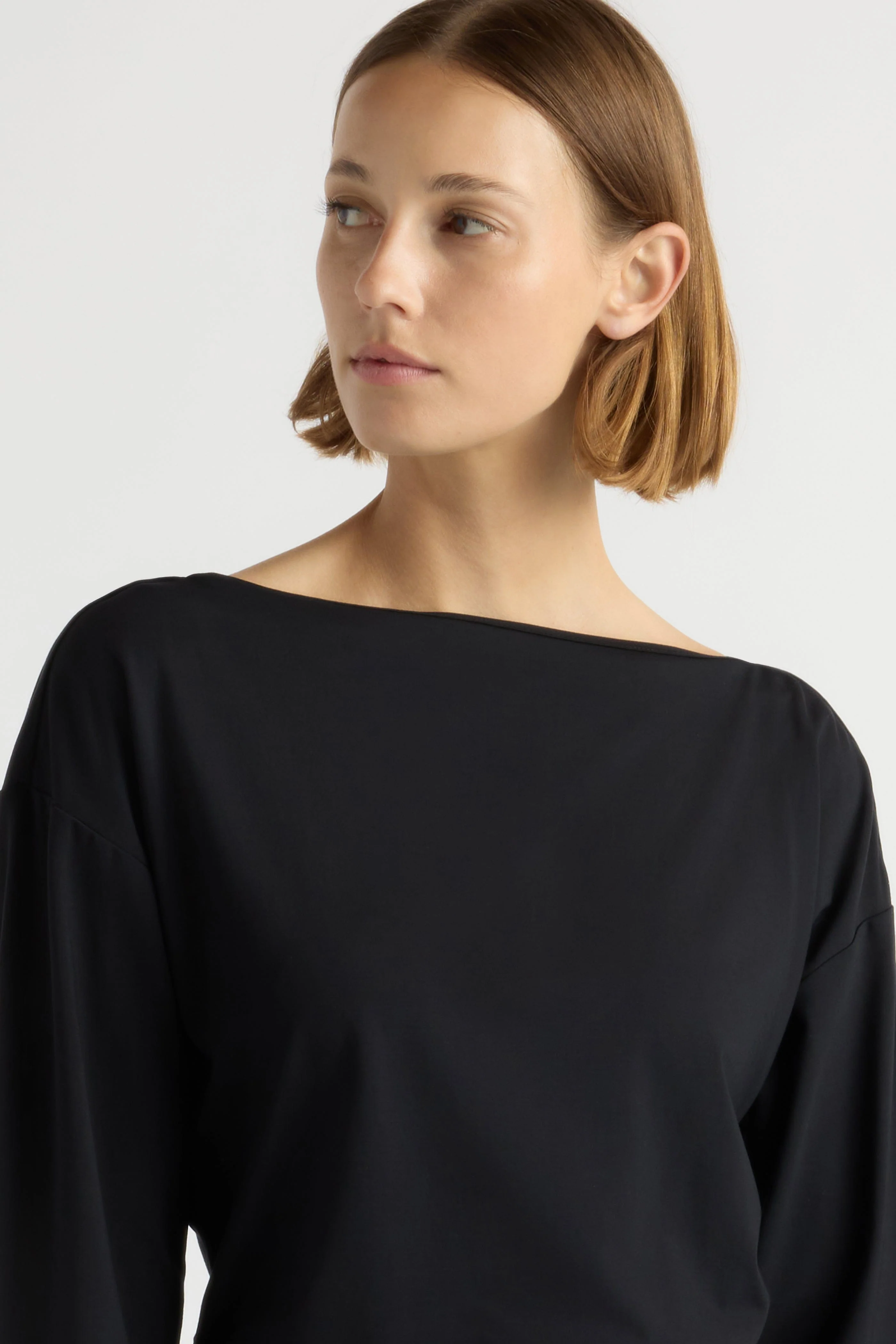 Letha Twisted-Hem Slit-Neck Tee - Image 4