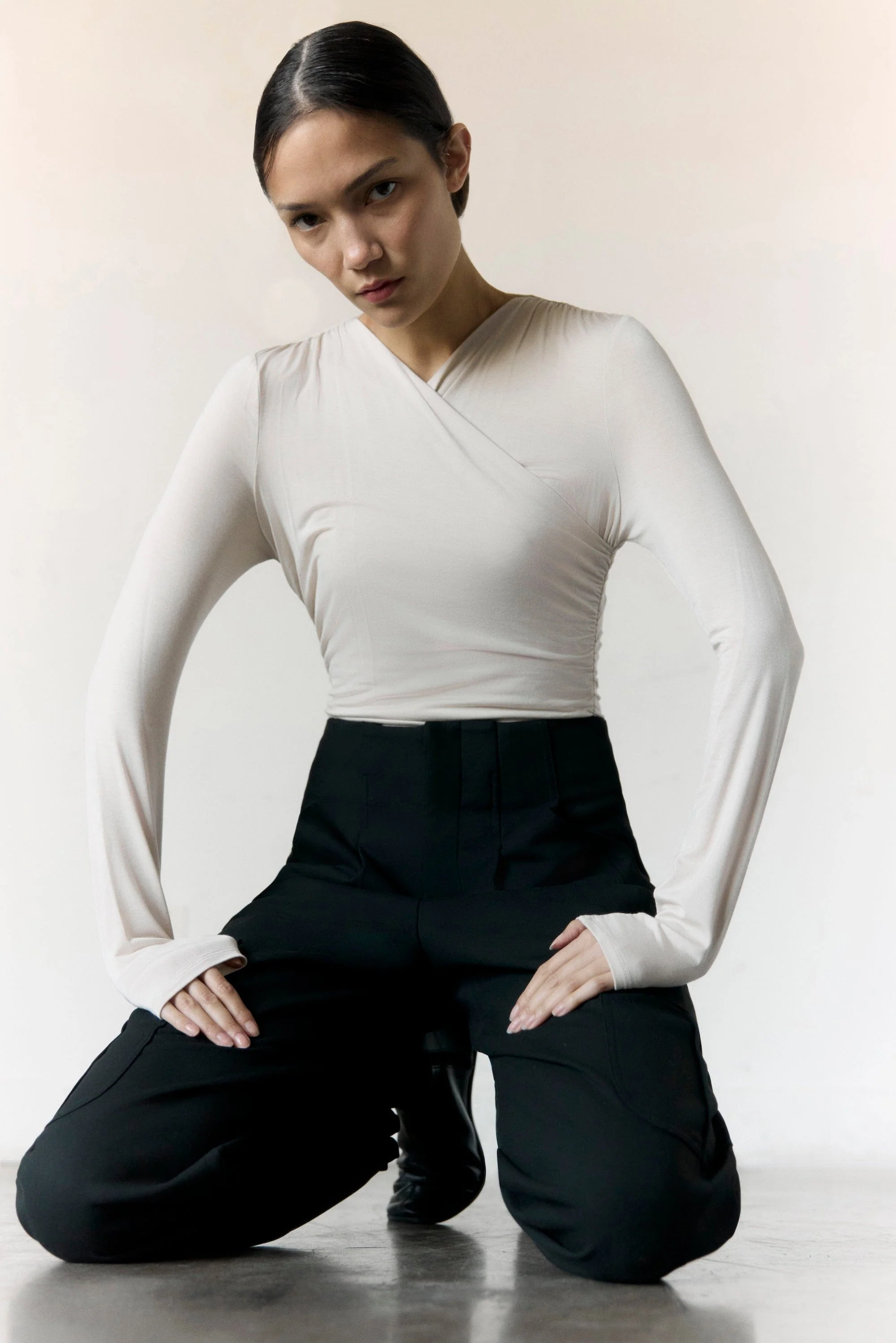 Lilou Wrap-Neck Long-Sleeve Tee - Image 7