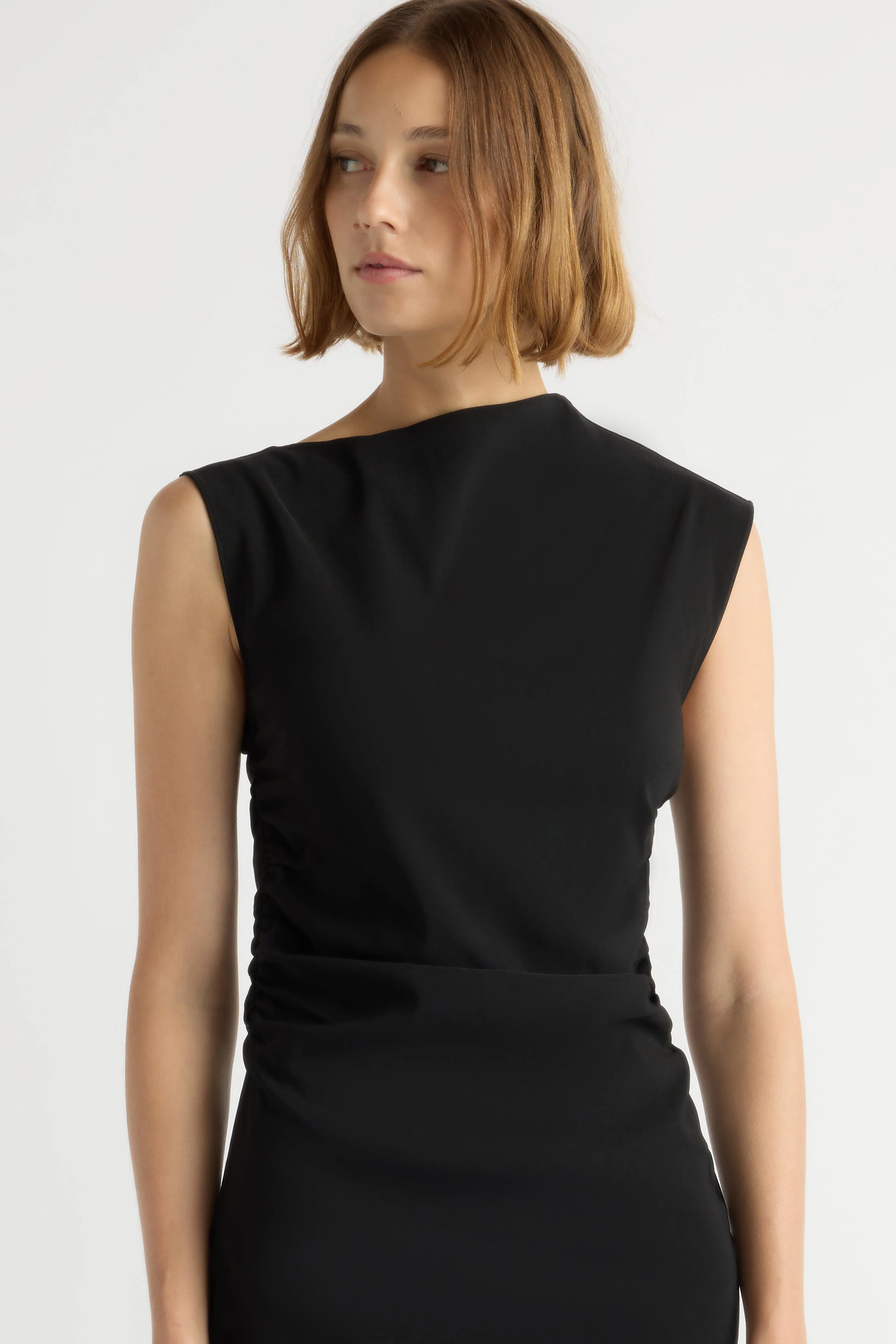 Manon Asymmetric-Neck Ruched Dress - Image 5
