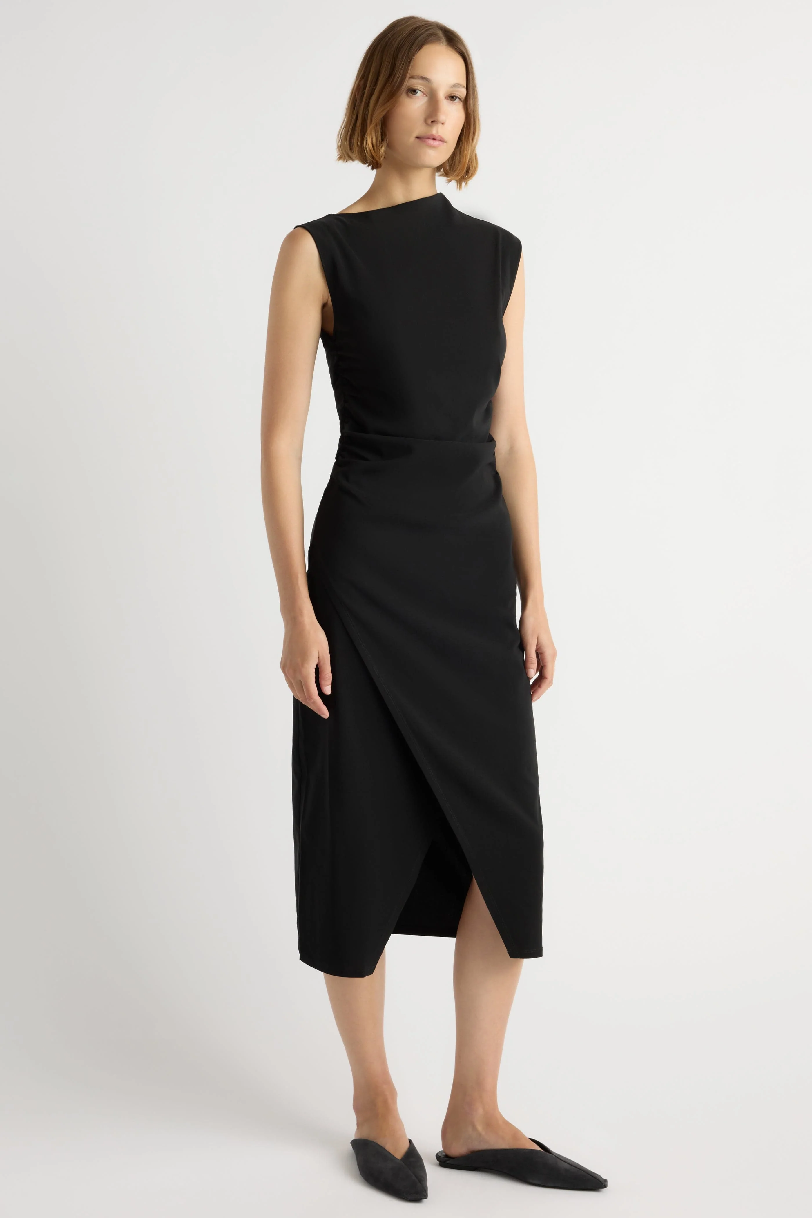 Manon Asymmetric-Neck Ruched Dress - Image 6