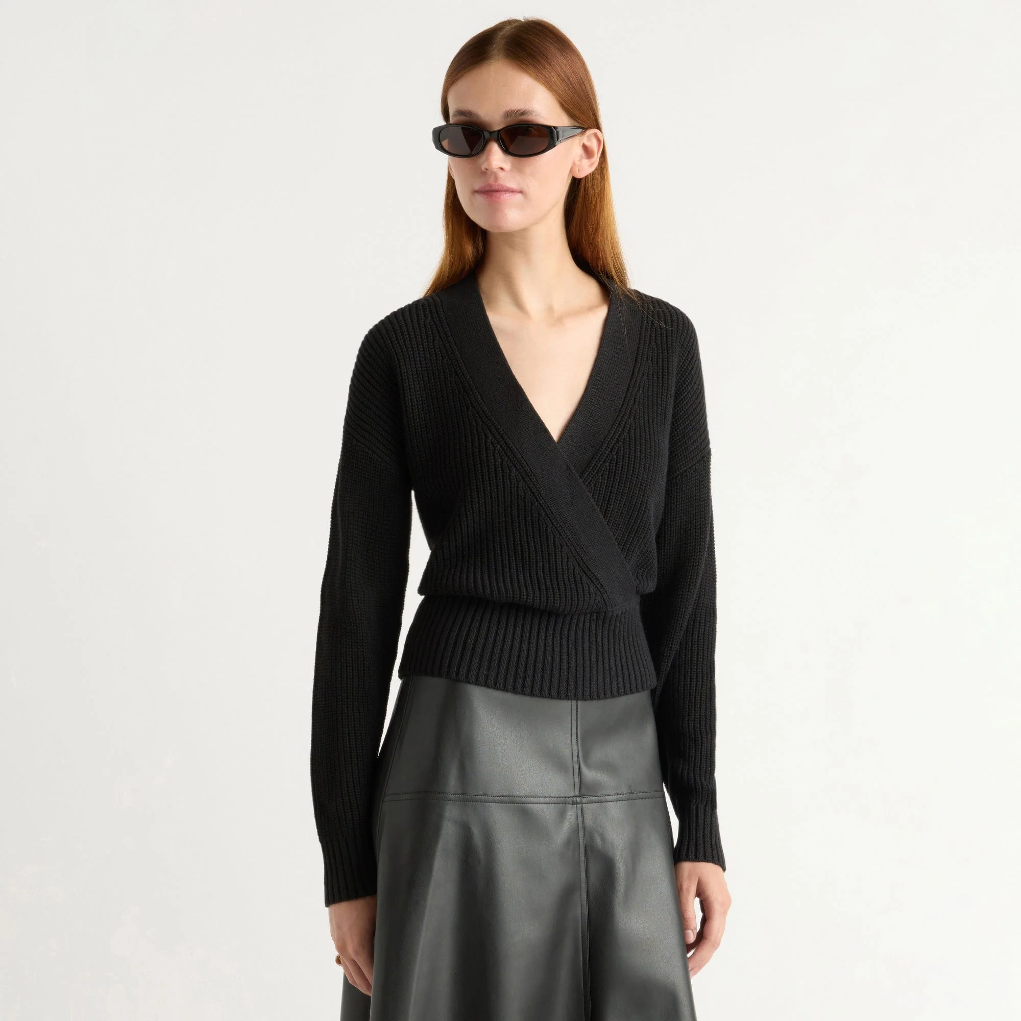 Maren Cropped V-Neck Sweater
