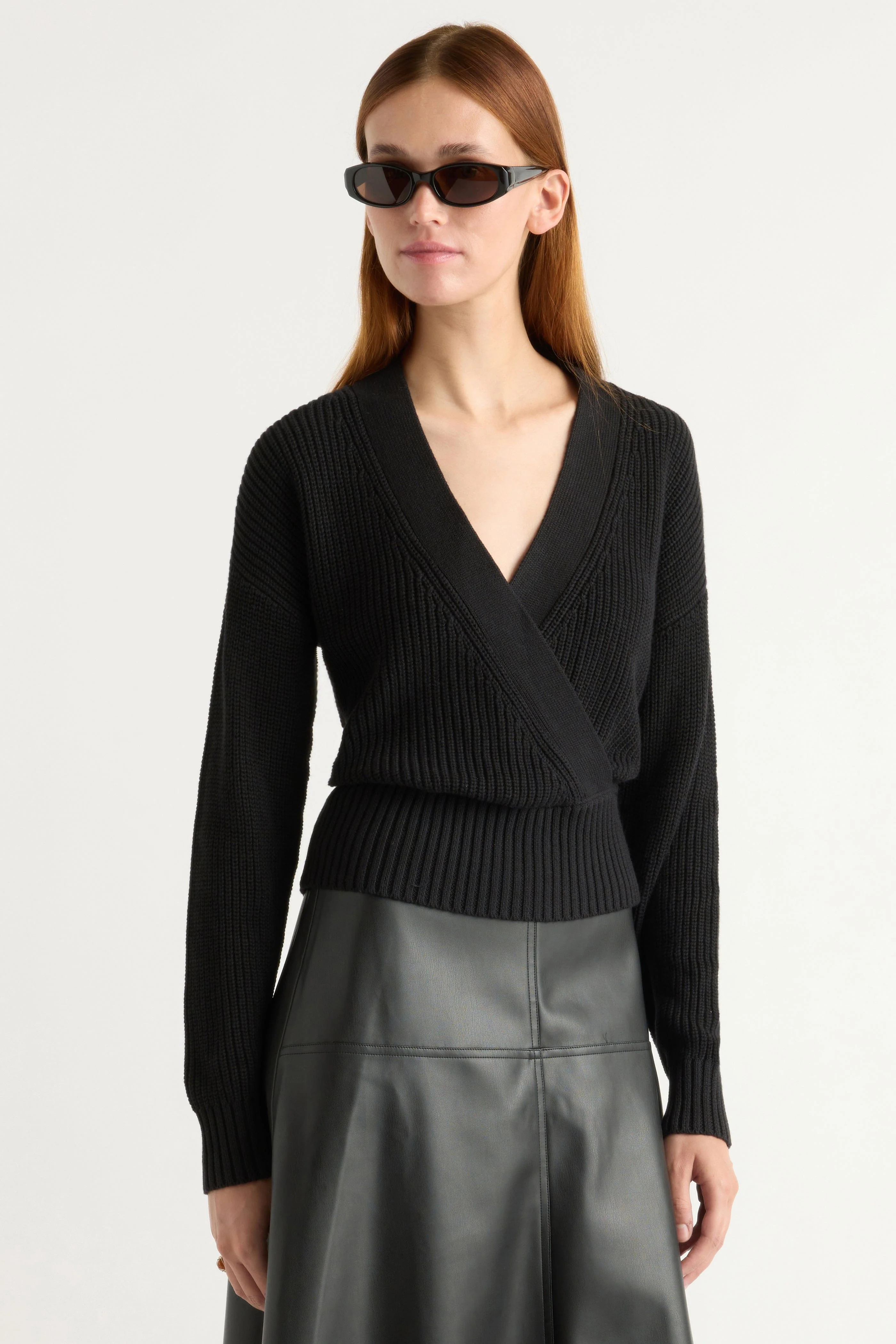 Maren Cropped V-Neck Sweater - Image 2