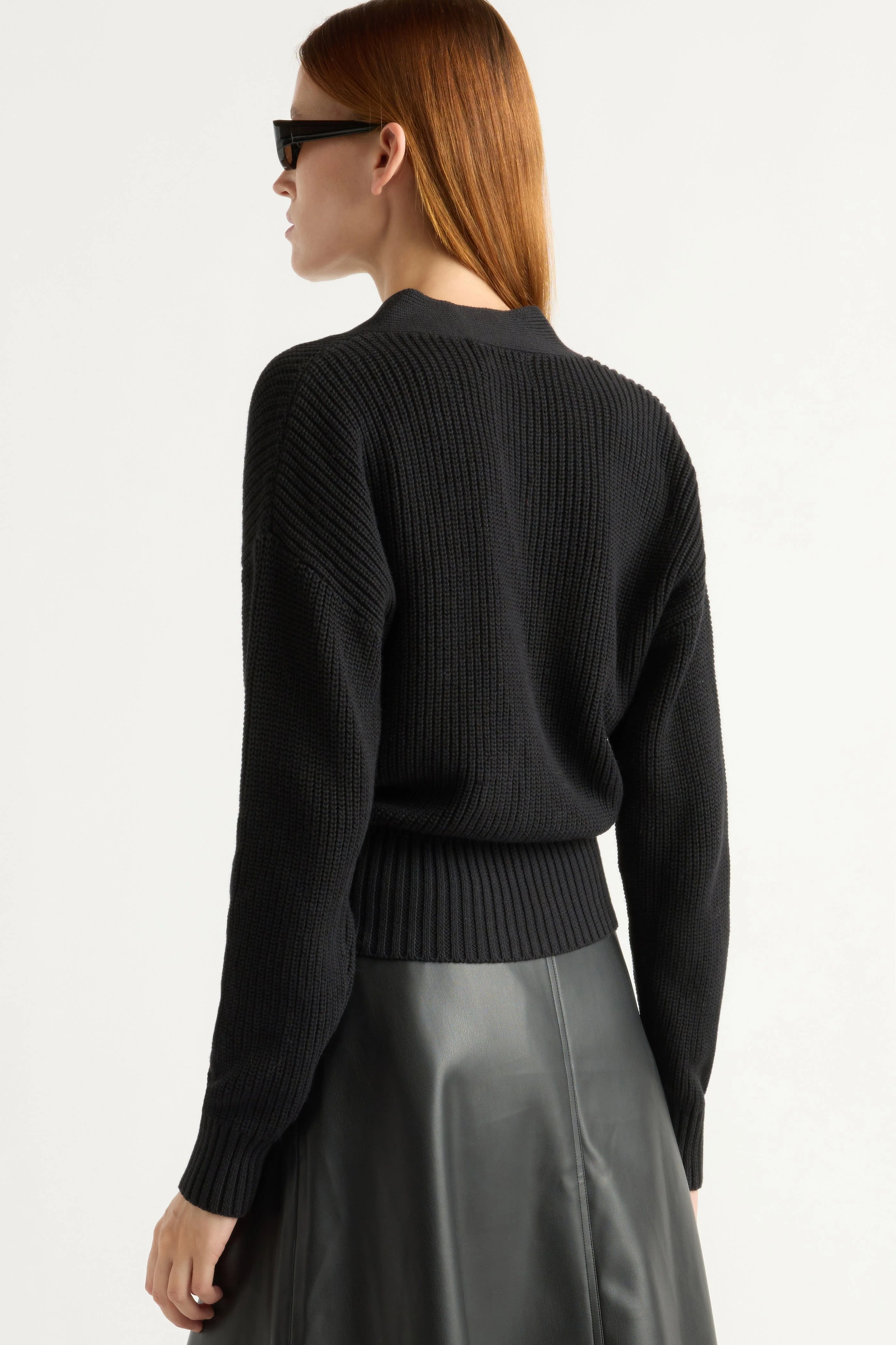 Maren Cropped V-Neck Sweater - Image 6