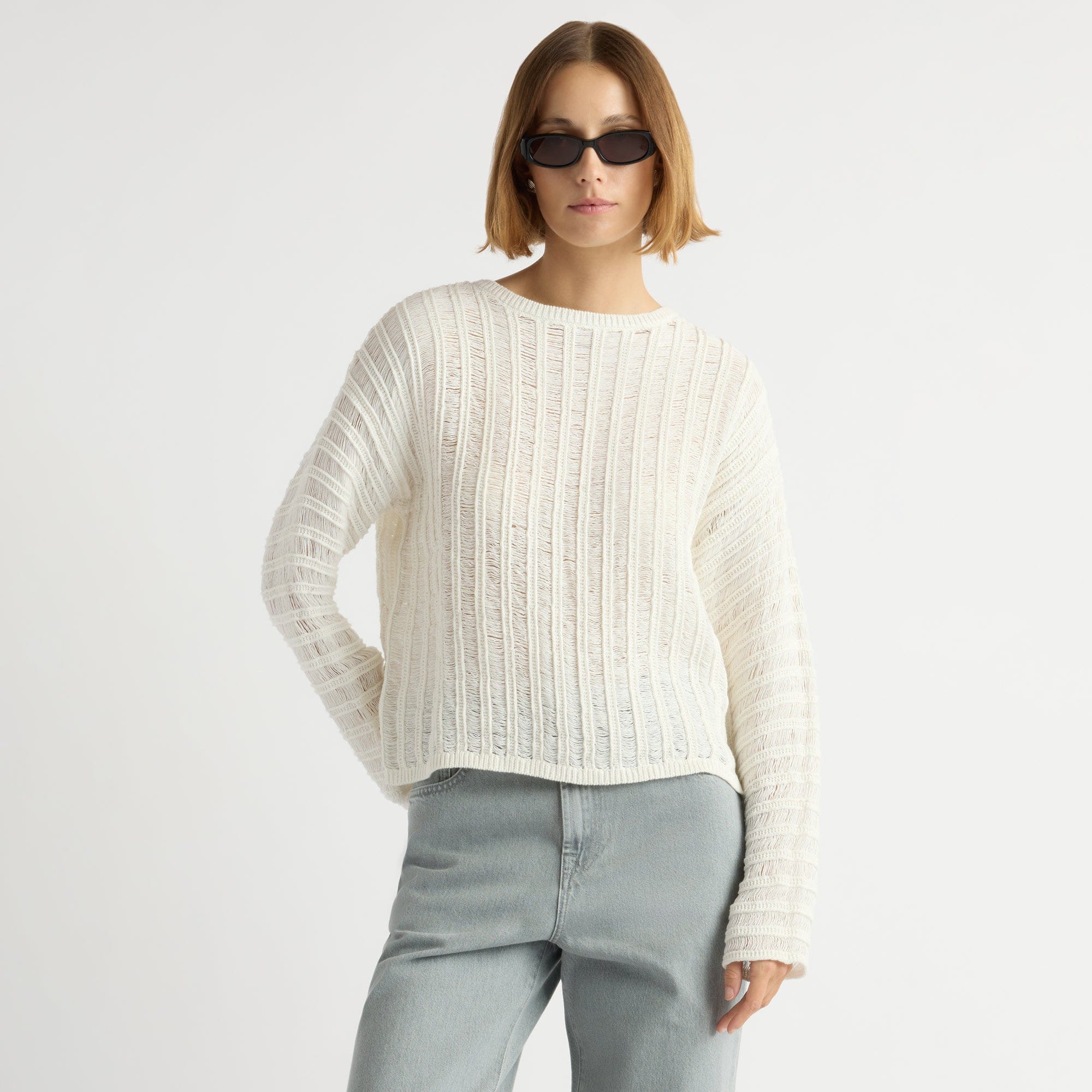 Matteo Open-Knit Cotton Sweater