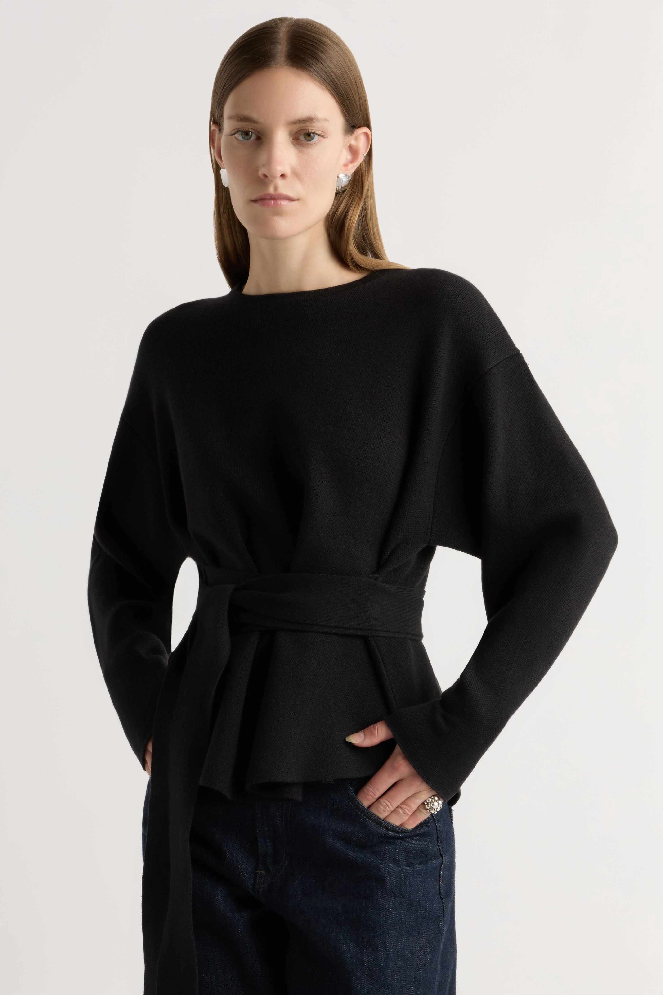 Nara Tie-Front Knit Sweater - Image 6