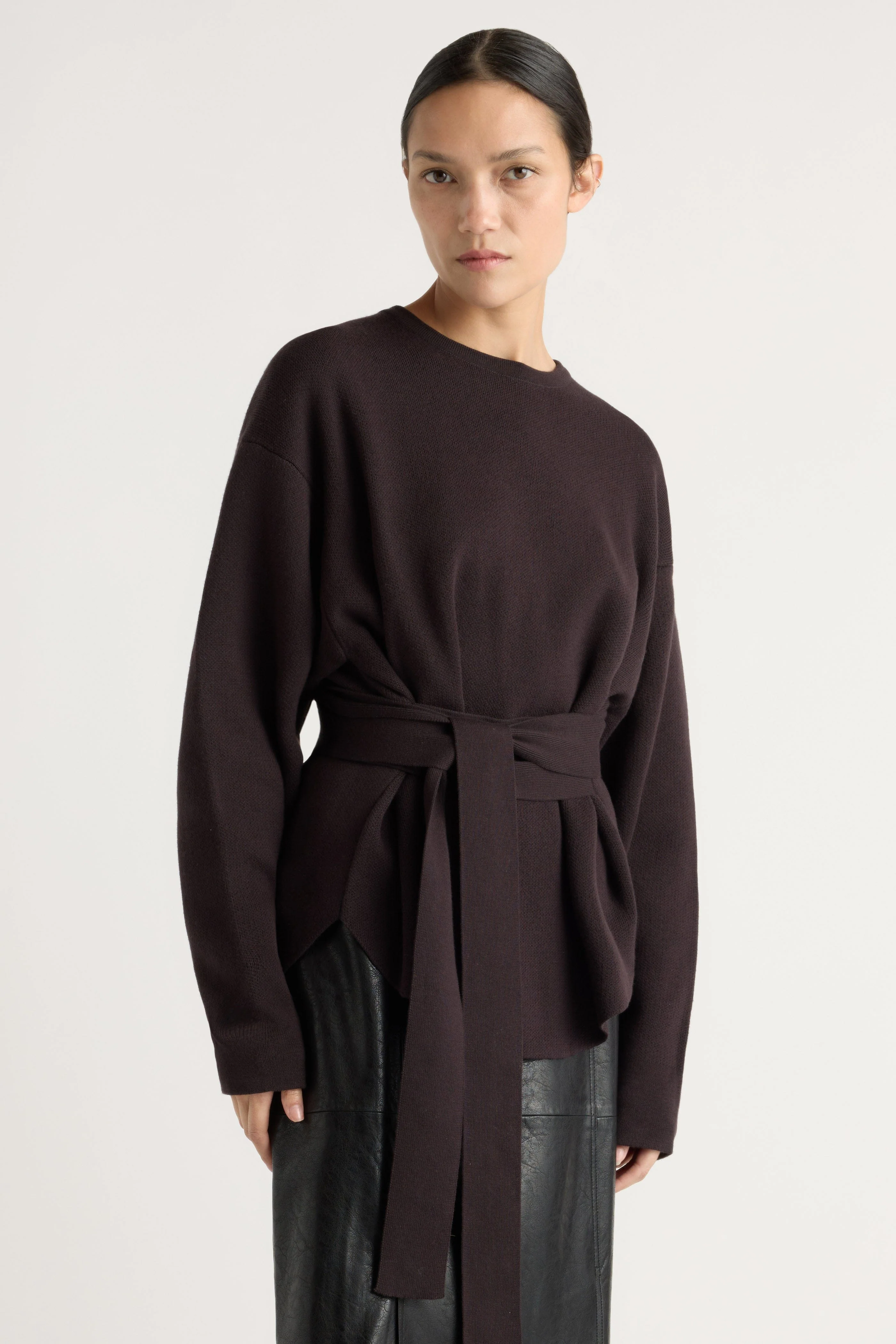 Nara Tie-Front Knit Sweater - Image 2