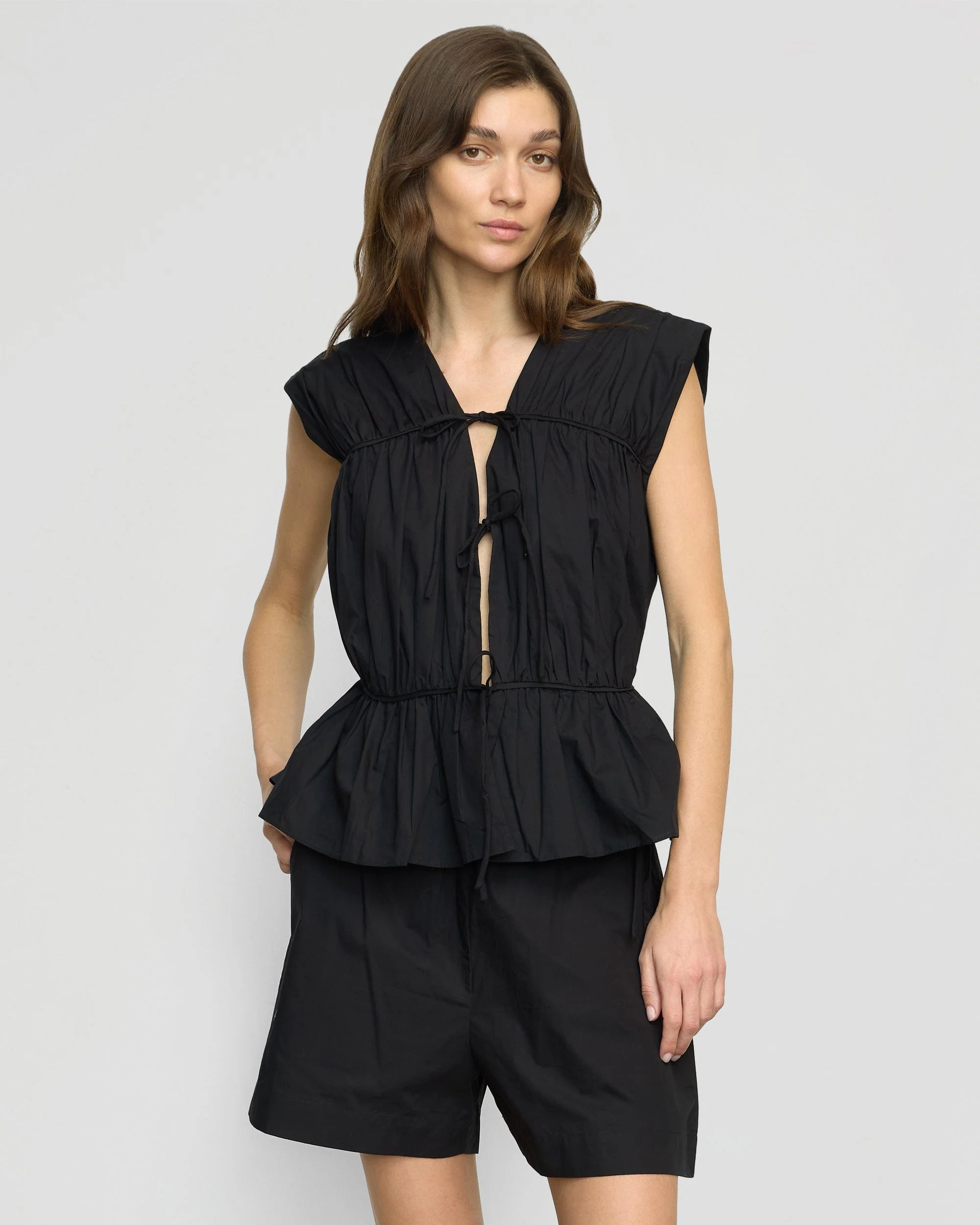 Neha Tie-Front Organic Cotton Blouse - Image 2