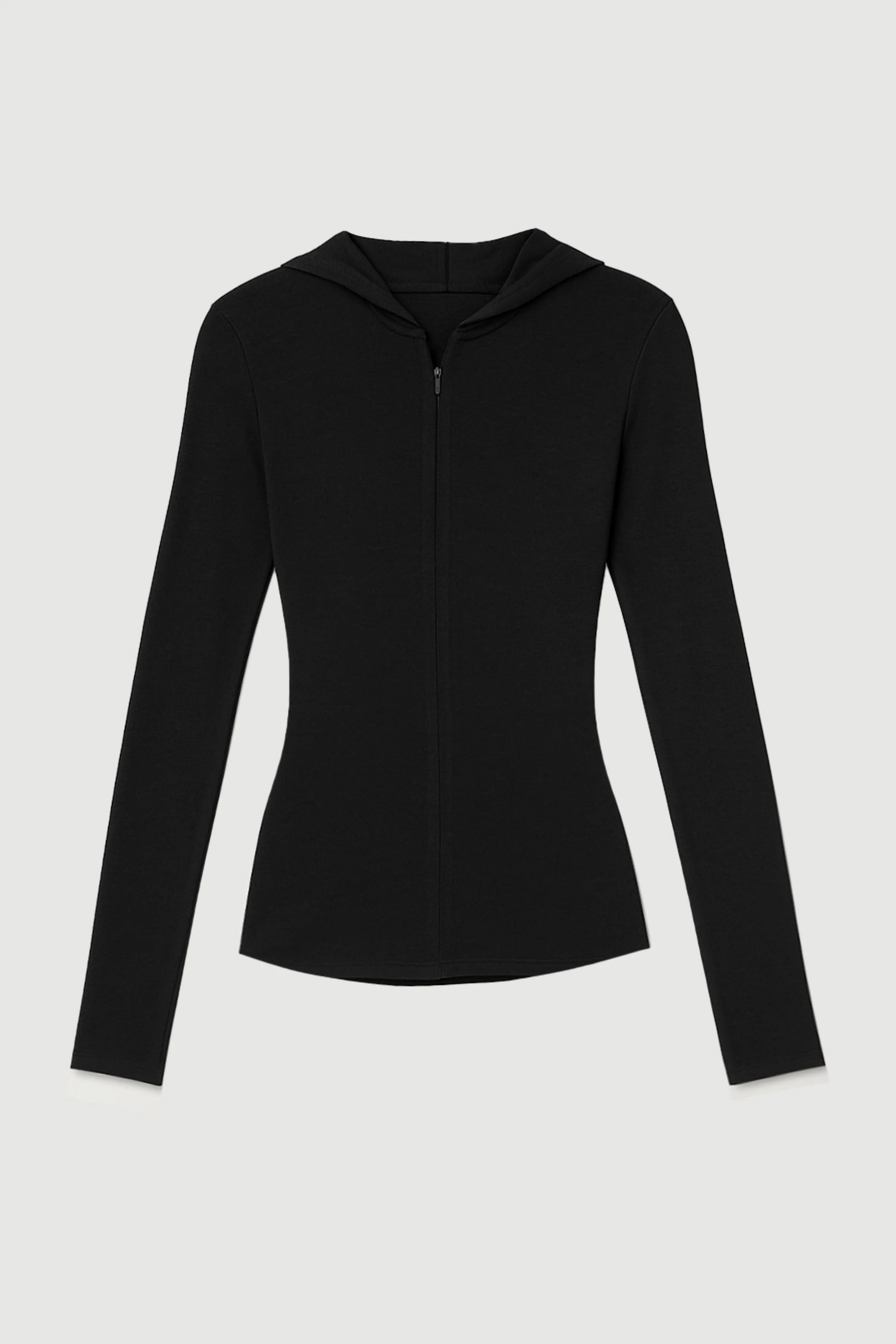 Nyla Zip Tencel-Wool Hooded Tee - Image 8