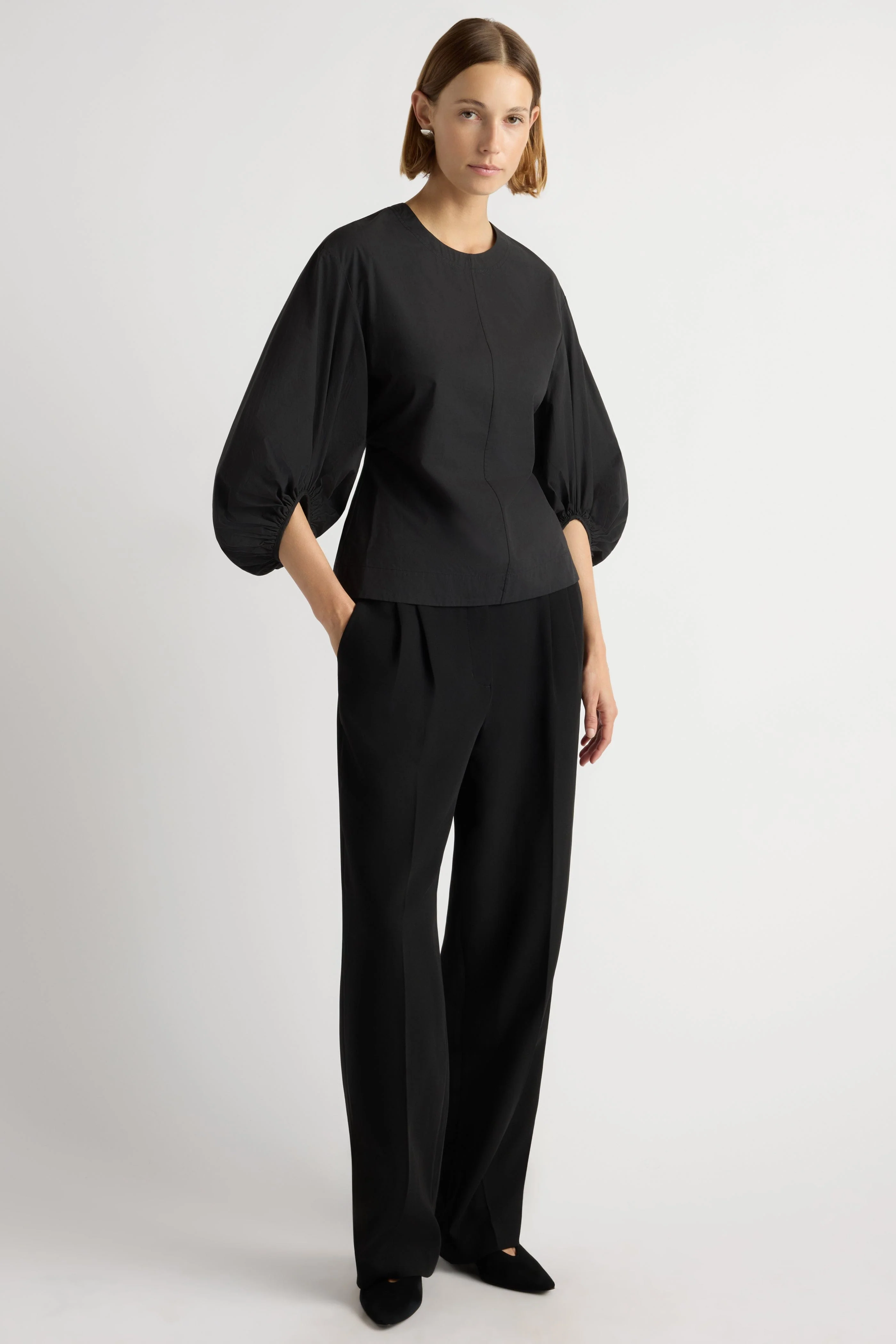 Odessa Sculpted Balloon-Sleeve Blouse - Image 3