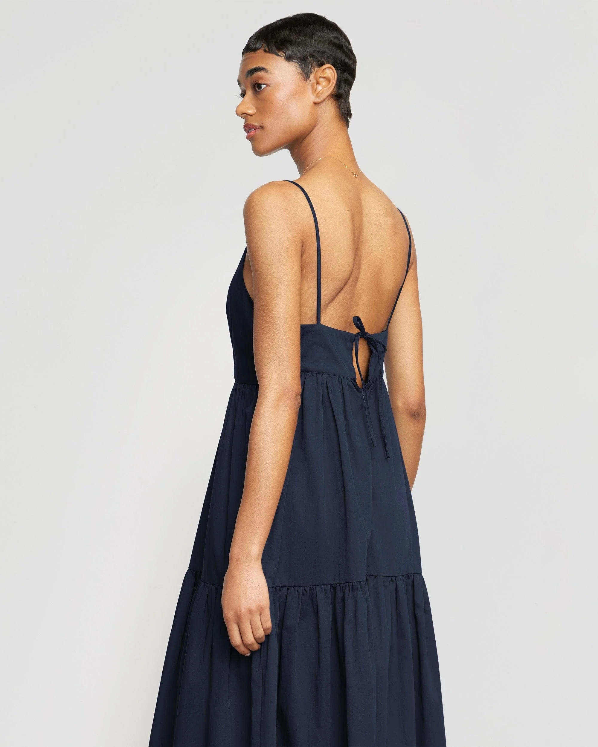 Orchid Sweetheart-Neck Tiered Cotton Maxi Dress - Image 3