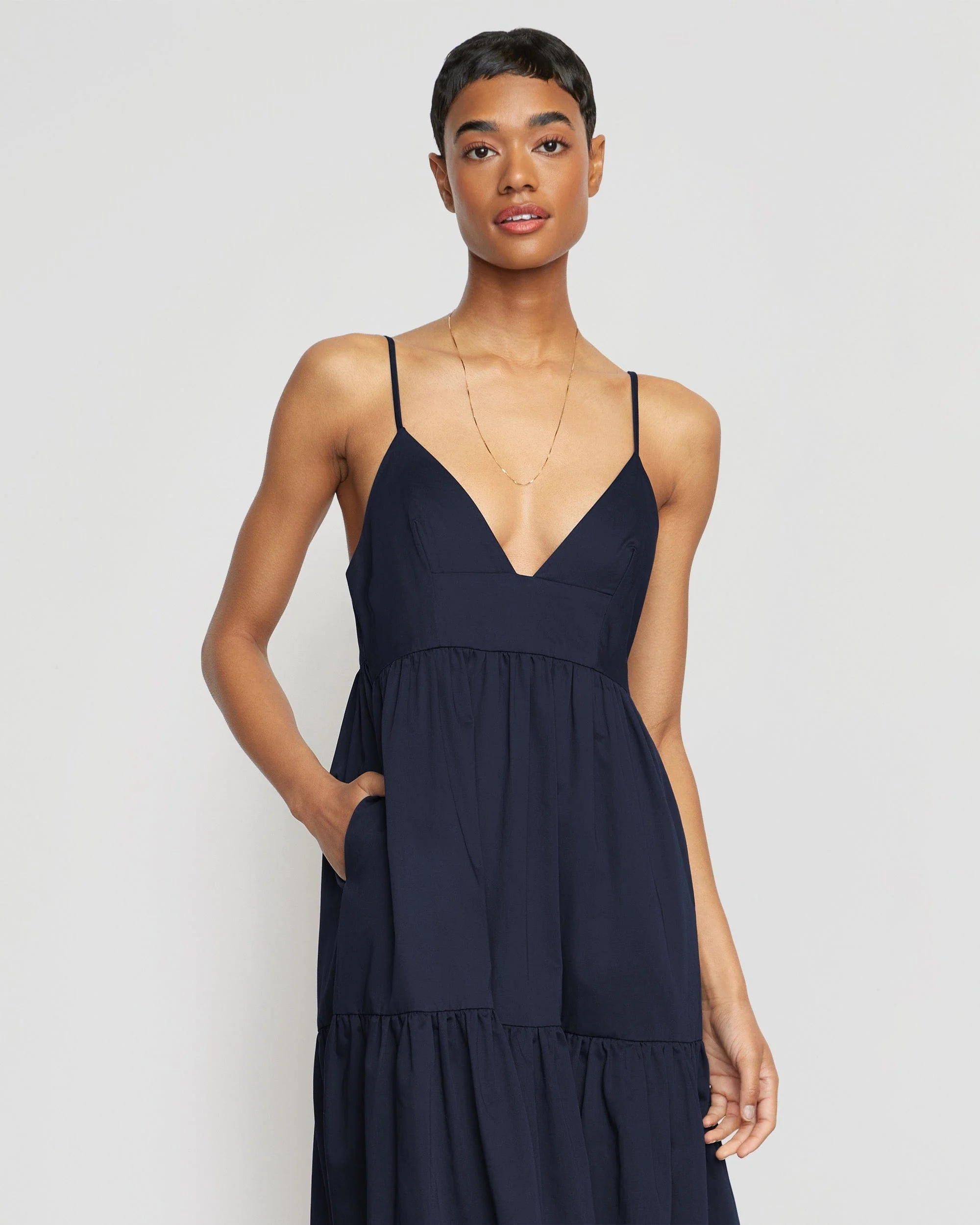 Orchid Sweetheart-Neck Tiered Cotton Maxi Dress - Image 4