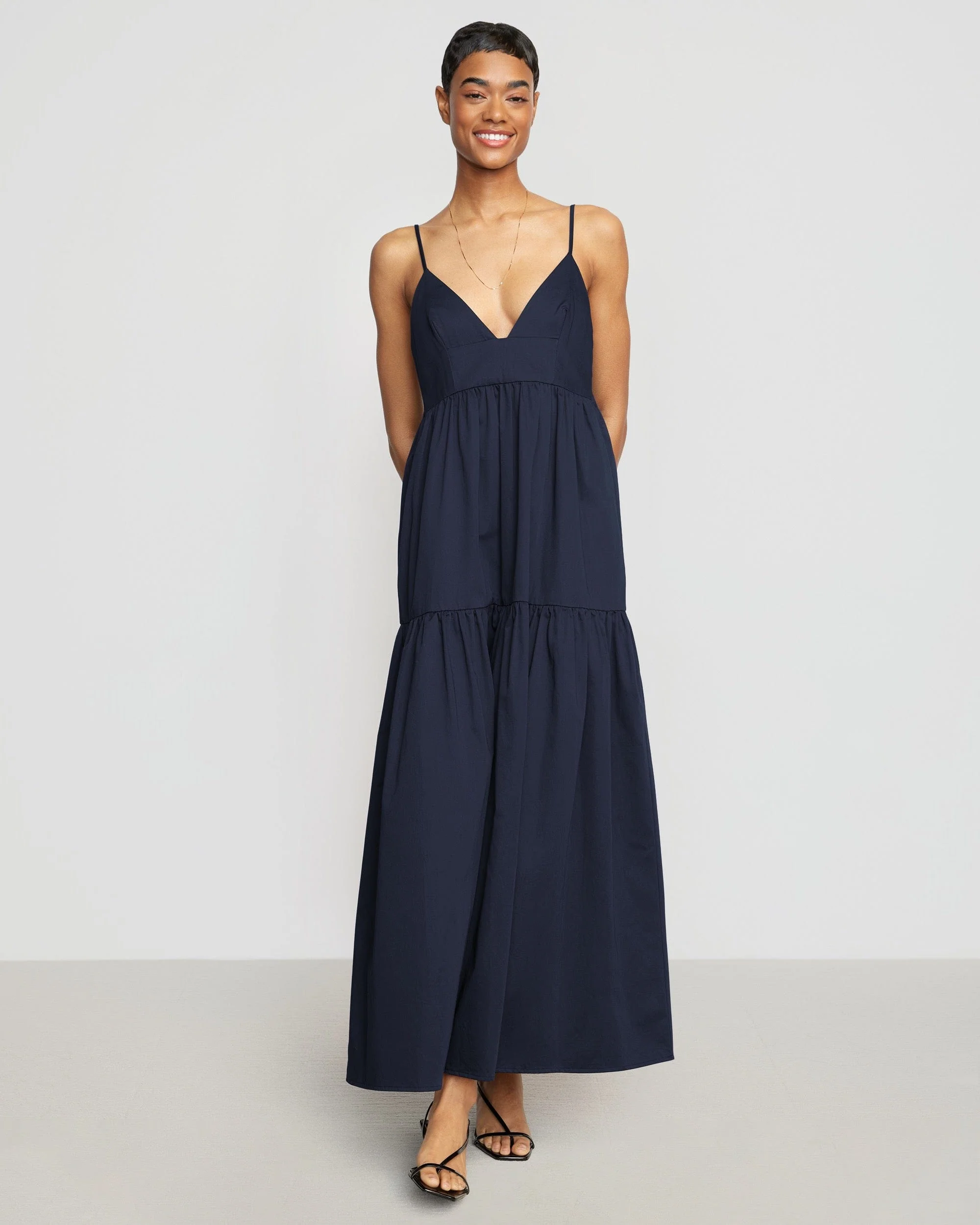 Orchid Sweetheart-Neck Tiered Cotton Maxi Dress - Image 5