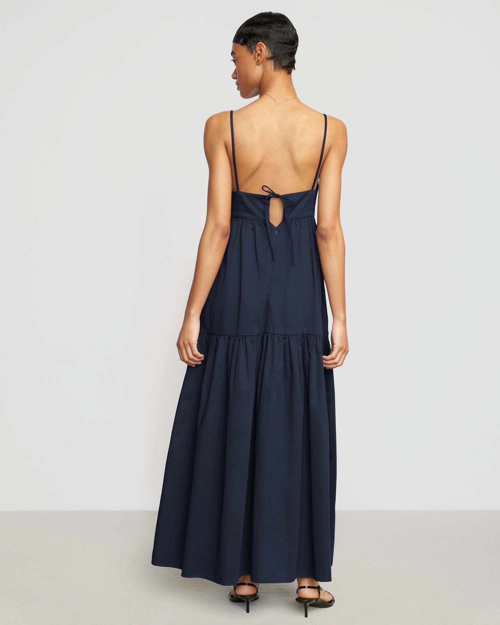 Orchid Sweetheart-Neck Tiered Cotton Maxi Dress - Image 7