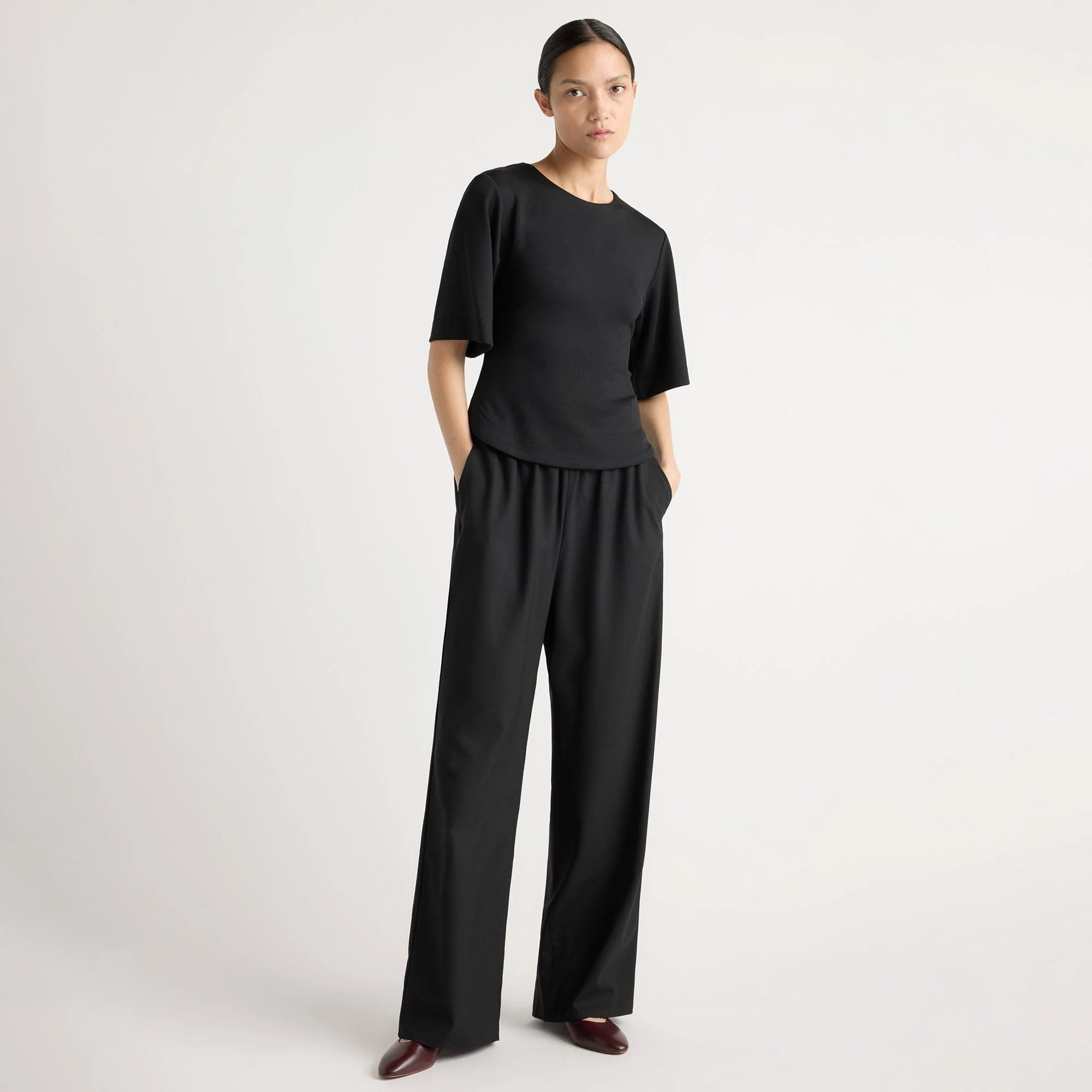 Parmer Wool-Blend Stretch-Waist Pant
